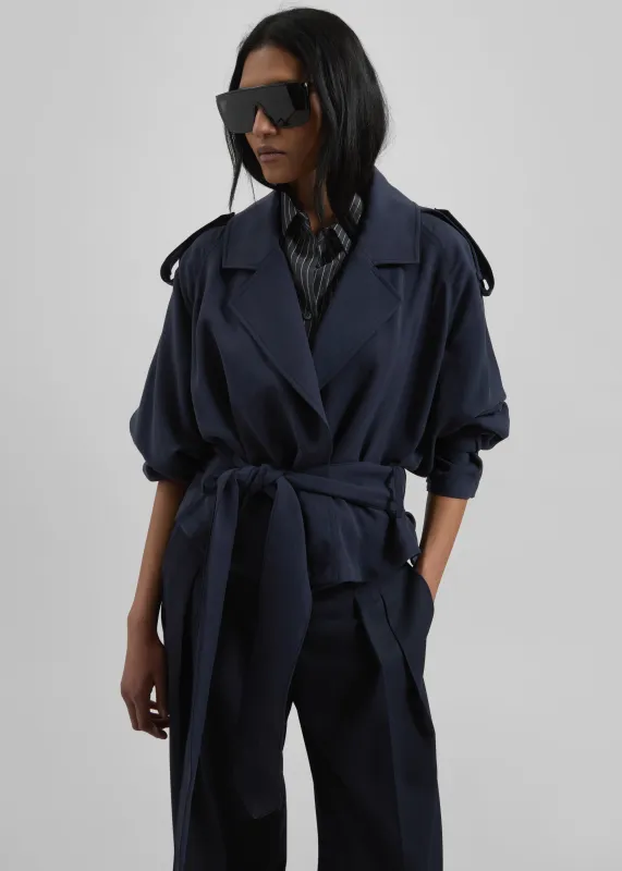 Simona Short Trench - Navy sold by Frankie Shop