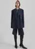 Bilbao Pleated Wool Bermuda Shorts - Navy sold by Frankie Shop