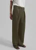 Daytona Pleated Wool Trousers - Khaki sold by Frankie Shop