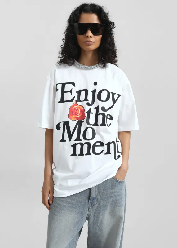 3.1 Phillip Lim Enjoy The Moment Crystal Necklace T-Shirt - White Multi sold by Frankie Shop