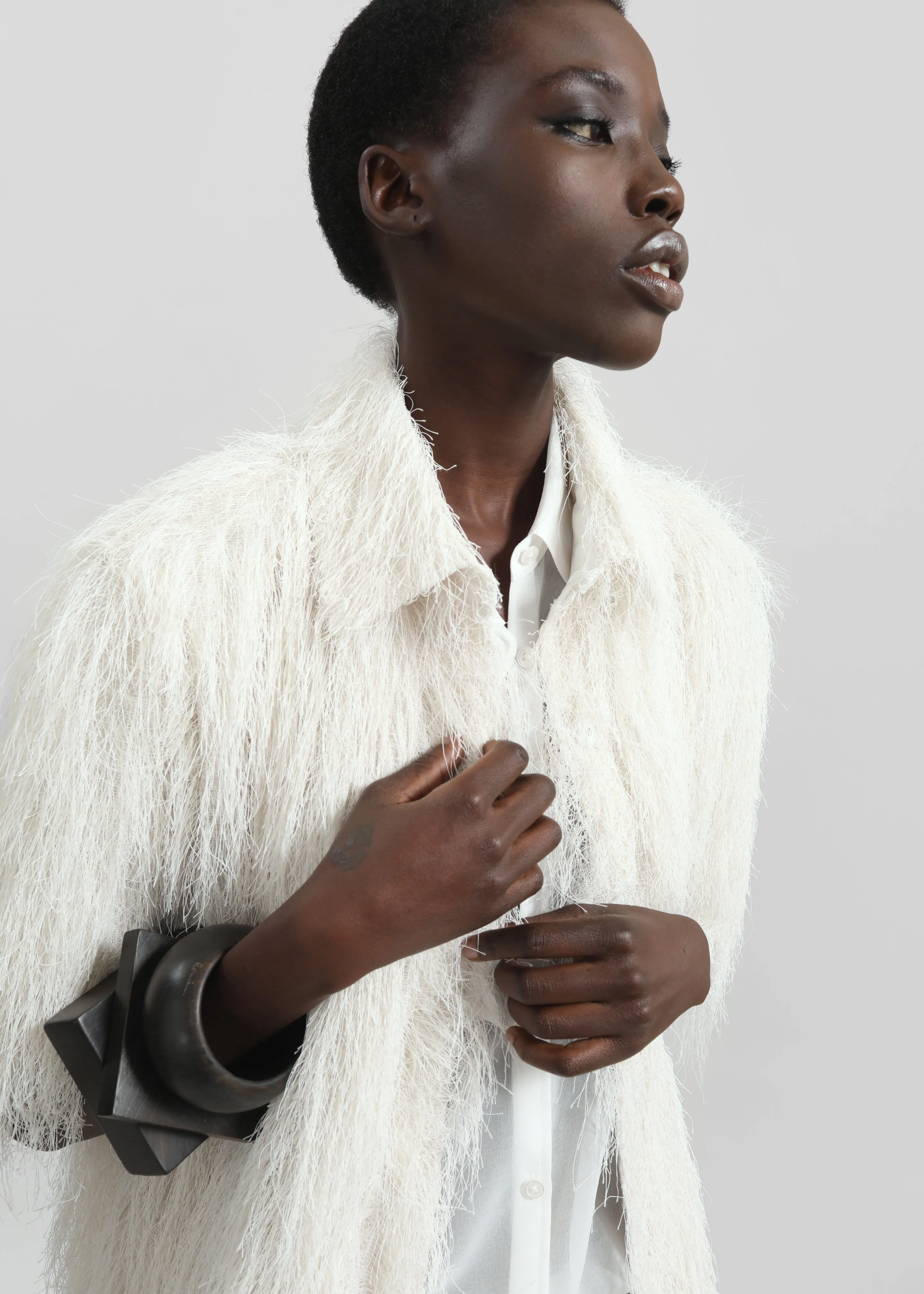 Paolina Fringed Shirt - White sold by Frankie Shop product image thumbnail 3