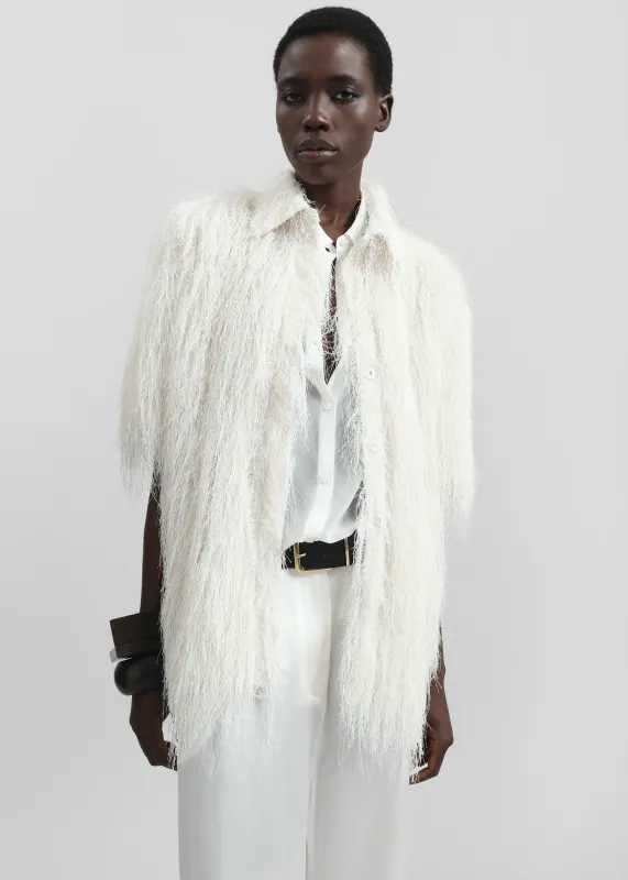 Paolina Fringed Shirt - White sold by Frankie Shop