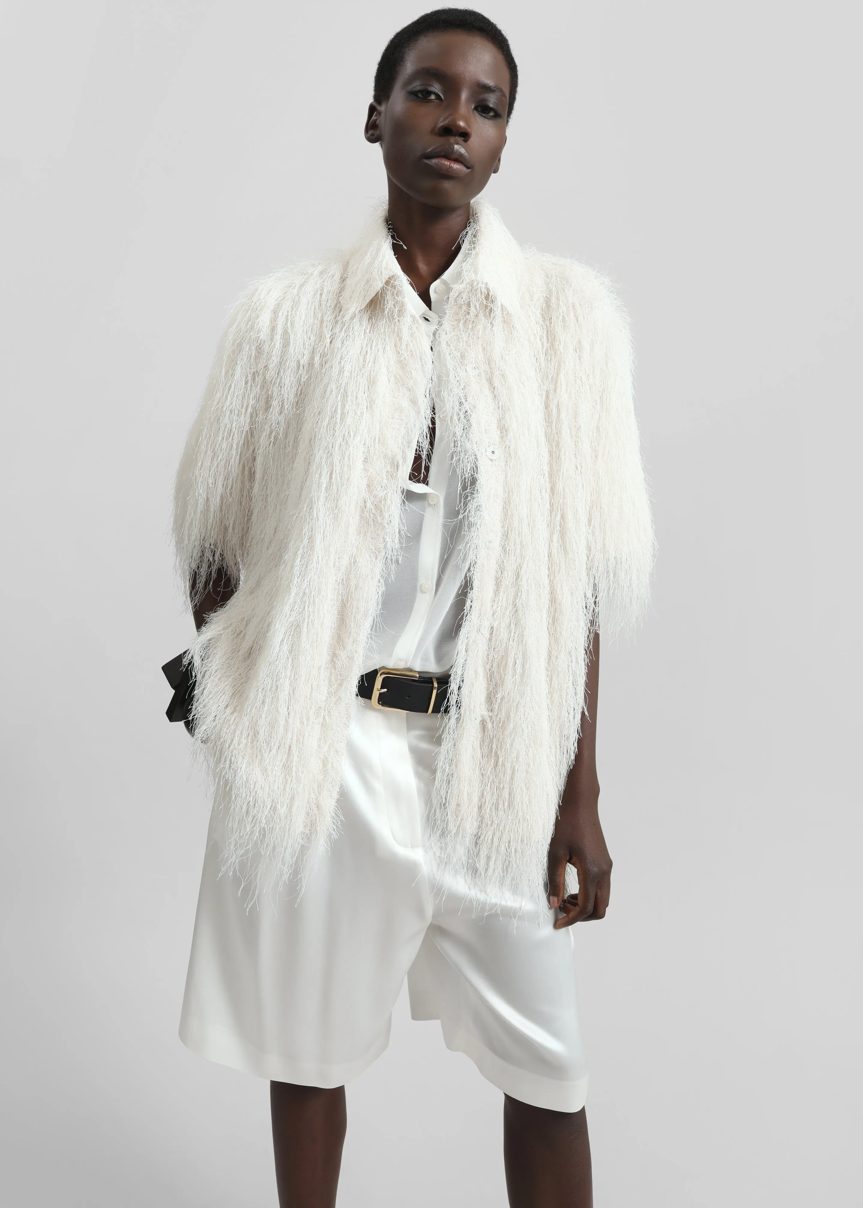 Paolina Fringed Shirt - White sold by Frankie Shop product image thumbnail 4