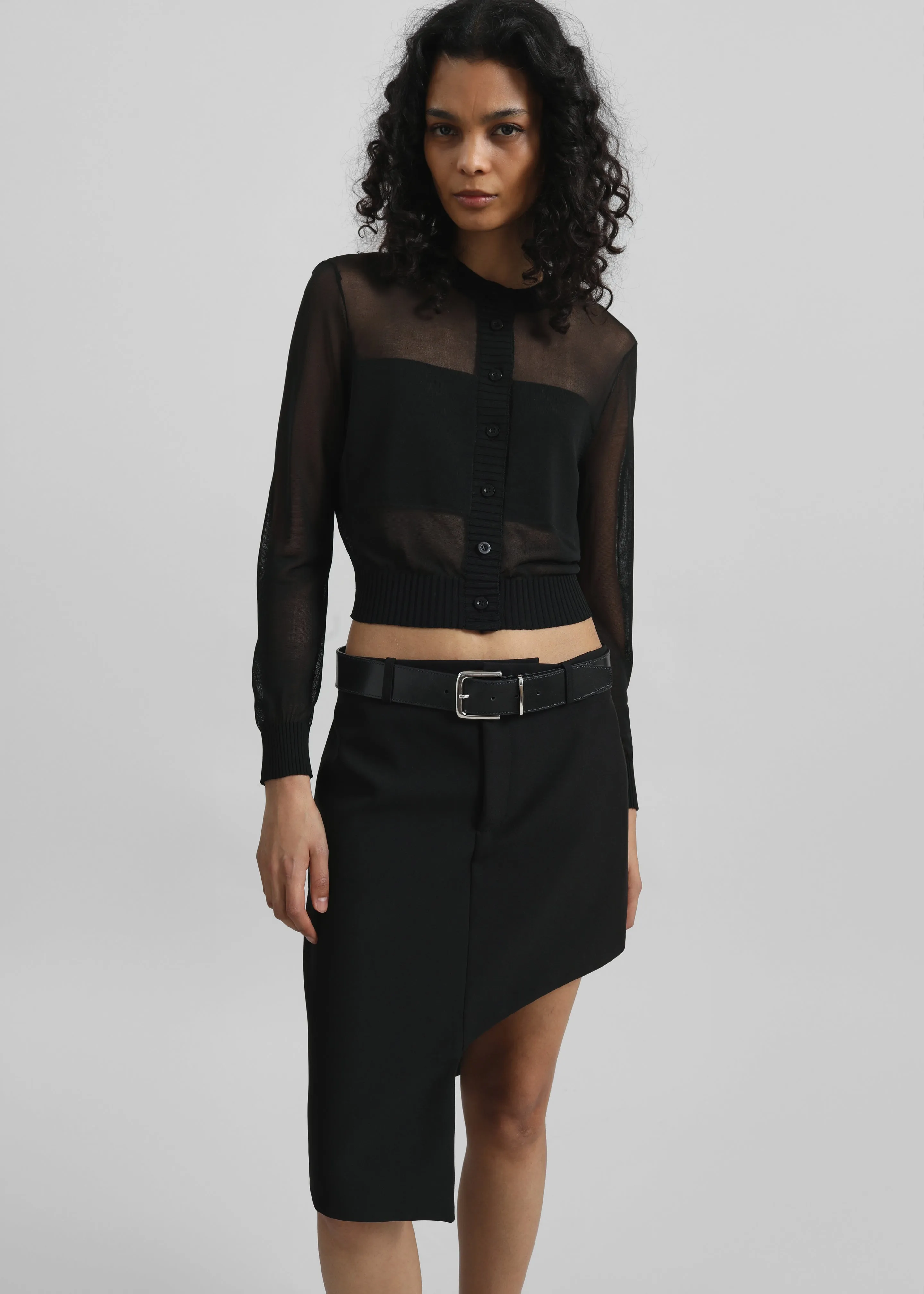 Rotate Sheer Knit Cardigan - Black sold by Frankie Shop product image thumbnail 4