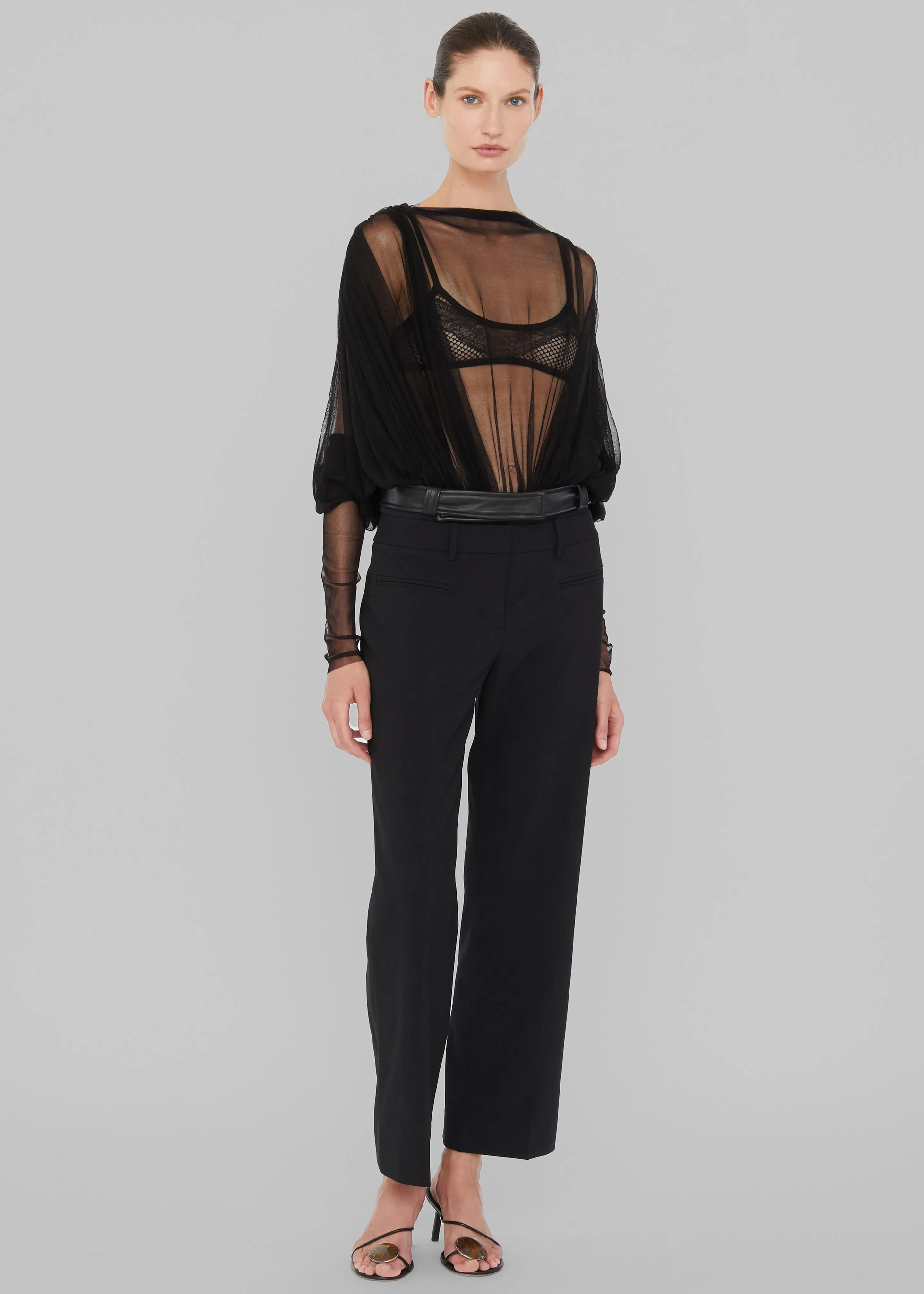 Christopher Esber Ripple Tulle Circular Bodysuit - Black sold by Frankie Shop product image thumbnail 3