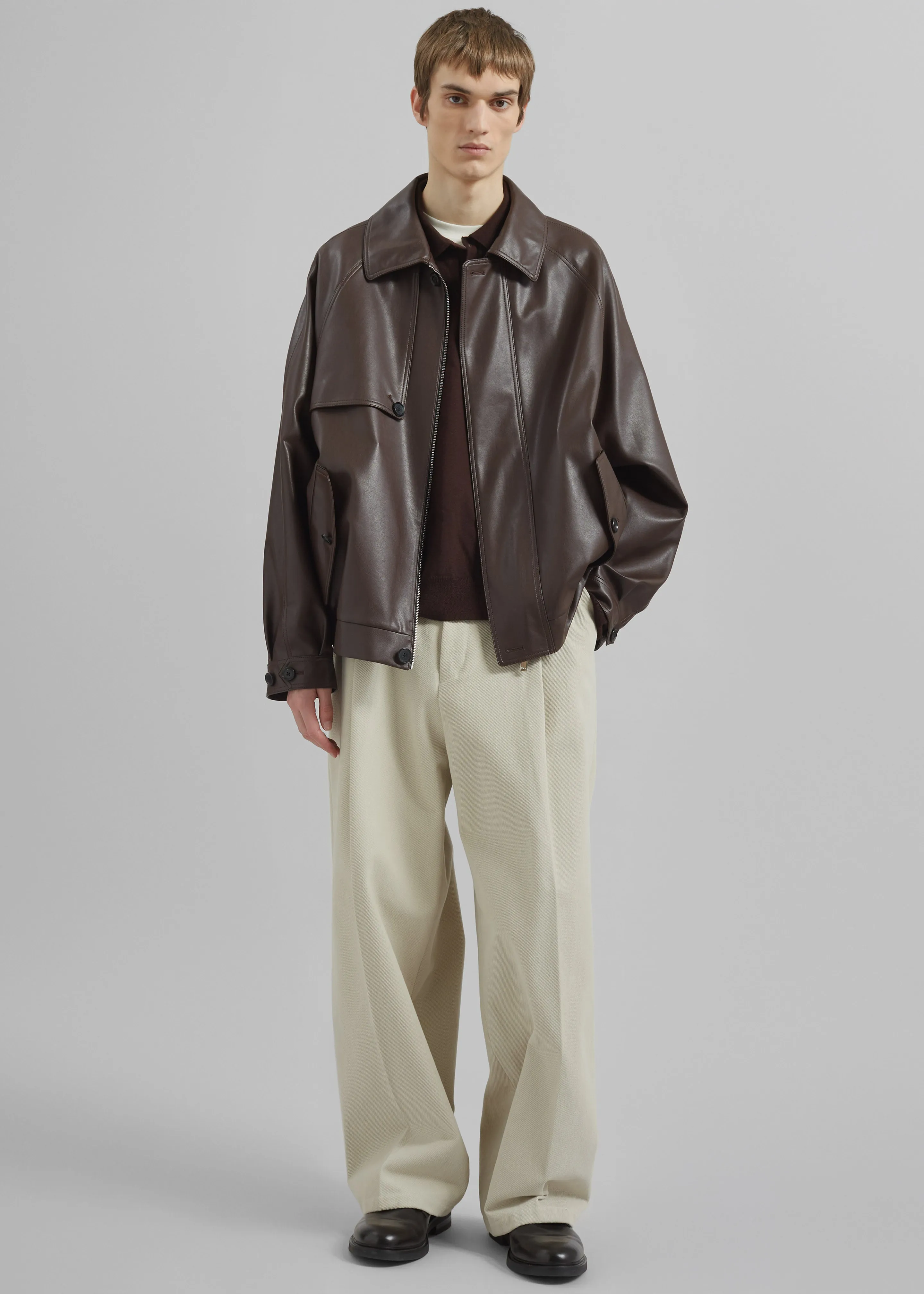 Roisin Faux Leather Jacket - Brown sold by Frankie Shop