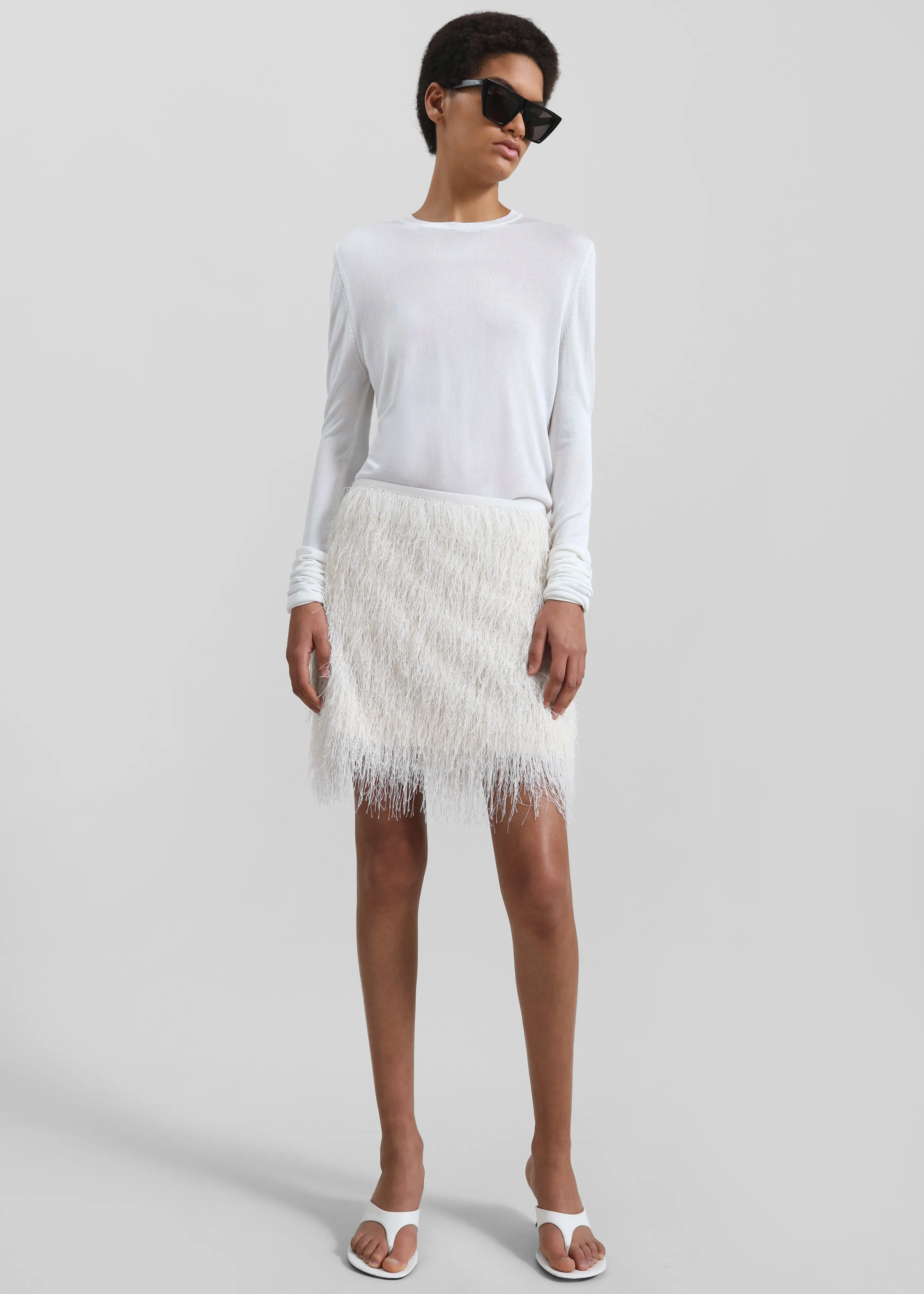3.1 Phillip Lim Fringe Mini Slip Skirt - Ivory sold by Frankie Shop