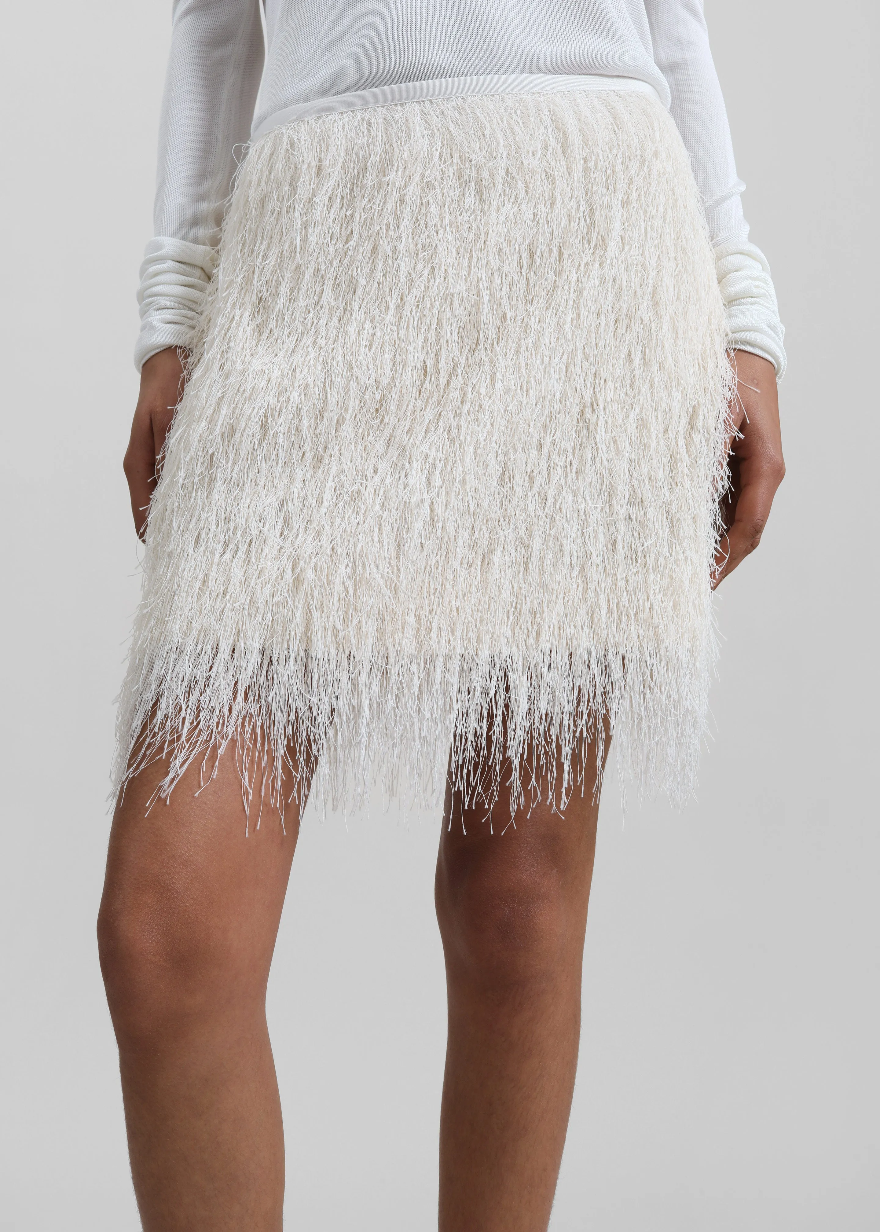 3.1 Phillip Lim Fringe Mini Slip Skirt - Ivory sold by Frankie Shop product image thumbnail 2