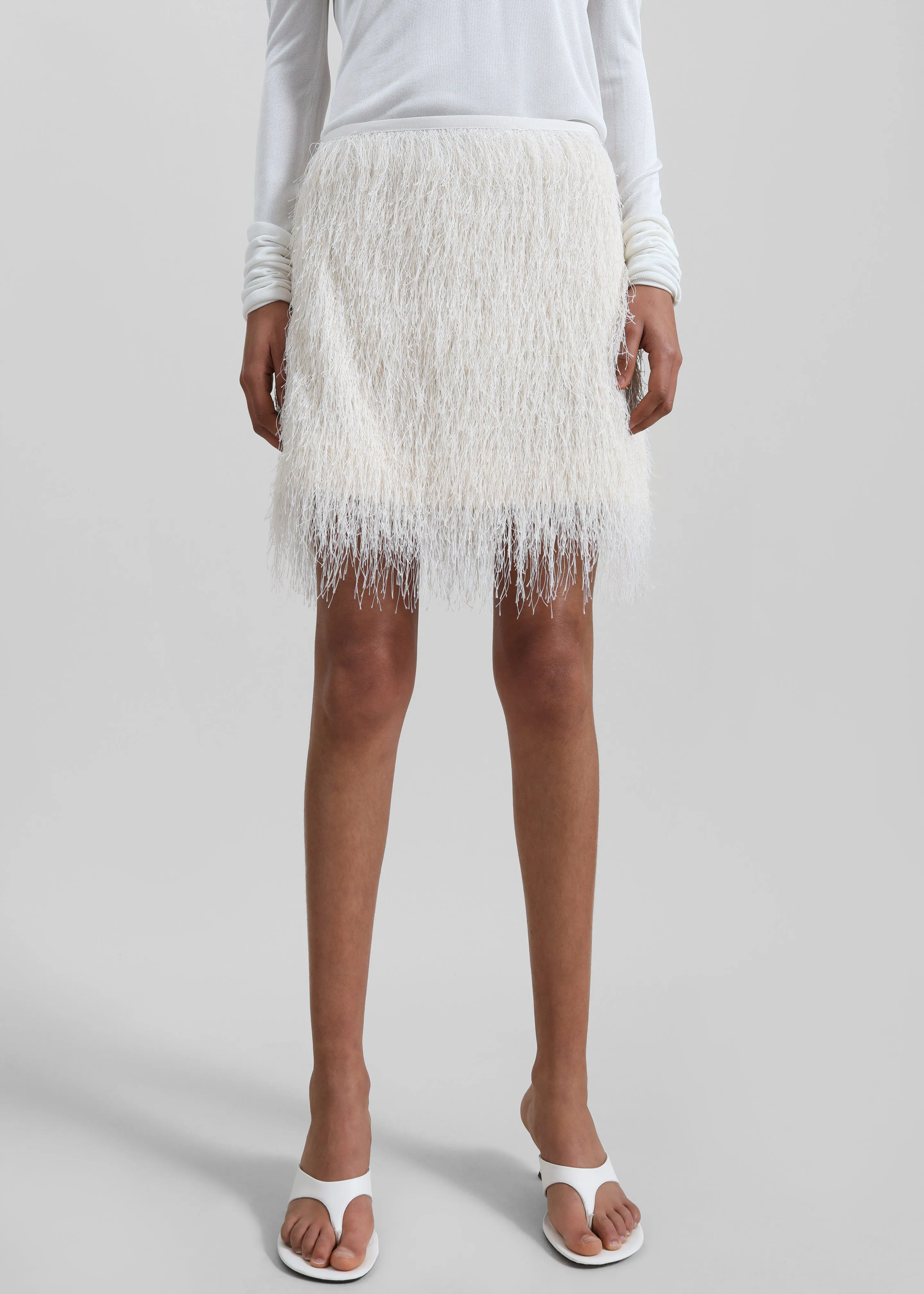 3.1 Phillip Lim Fringe Mini Slip Skirt - Ivory sold by Frankie Shop product image thumbnail 4