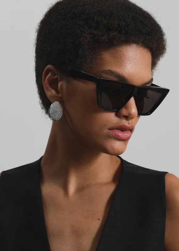 Coperni Crystal-Embellished Creole Logo Earrings - Silver sold by Frankie Shop