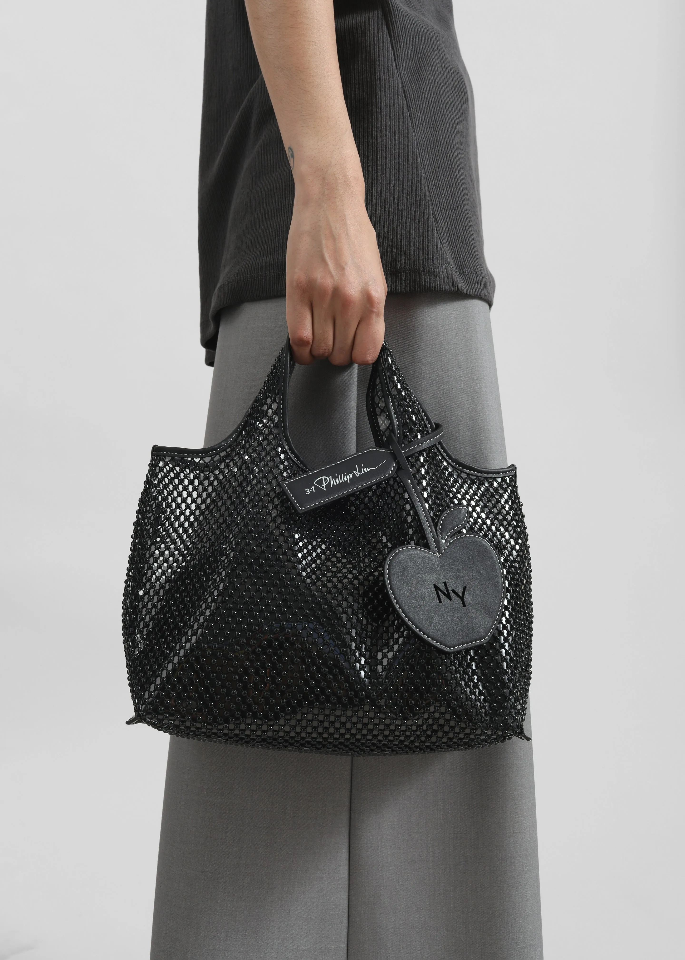 3.1 Phillip Lim Embellished Mesh Mini Market Tote - Black sold by Frankie Shop product image thumbnail 2
