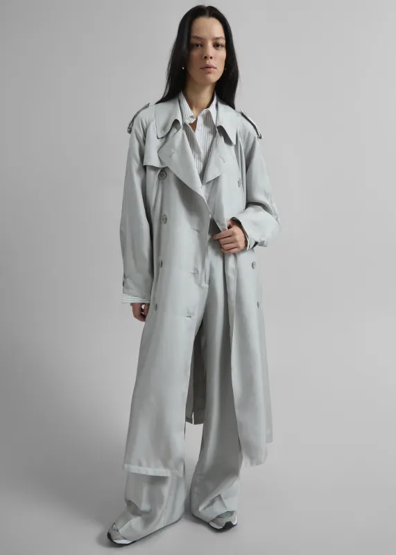 Veyron Silk Trench - Grey sold by Frankie Shop