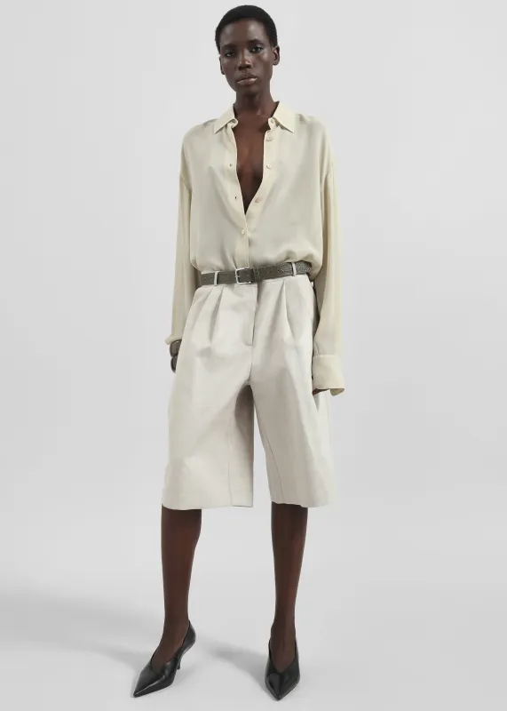 Edale Faux Suede Bermuda Shorts - Light Beige sold by Frankie Shop