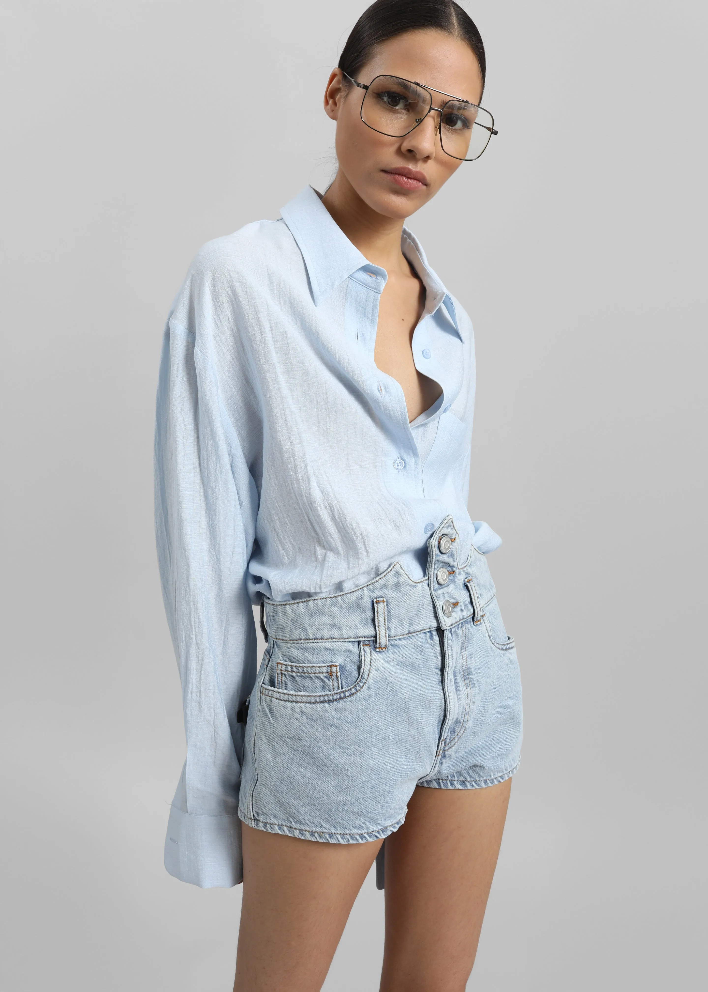 Disney x Coperni Crown Denim Shorts - Blue sold by Frankie Shop