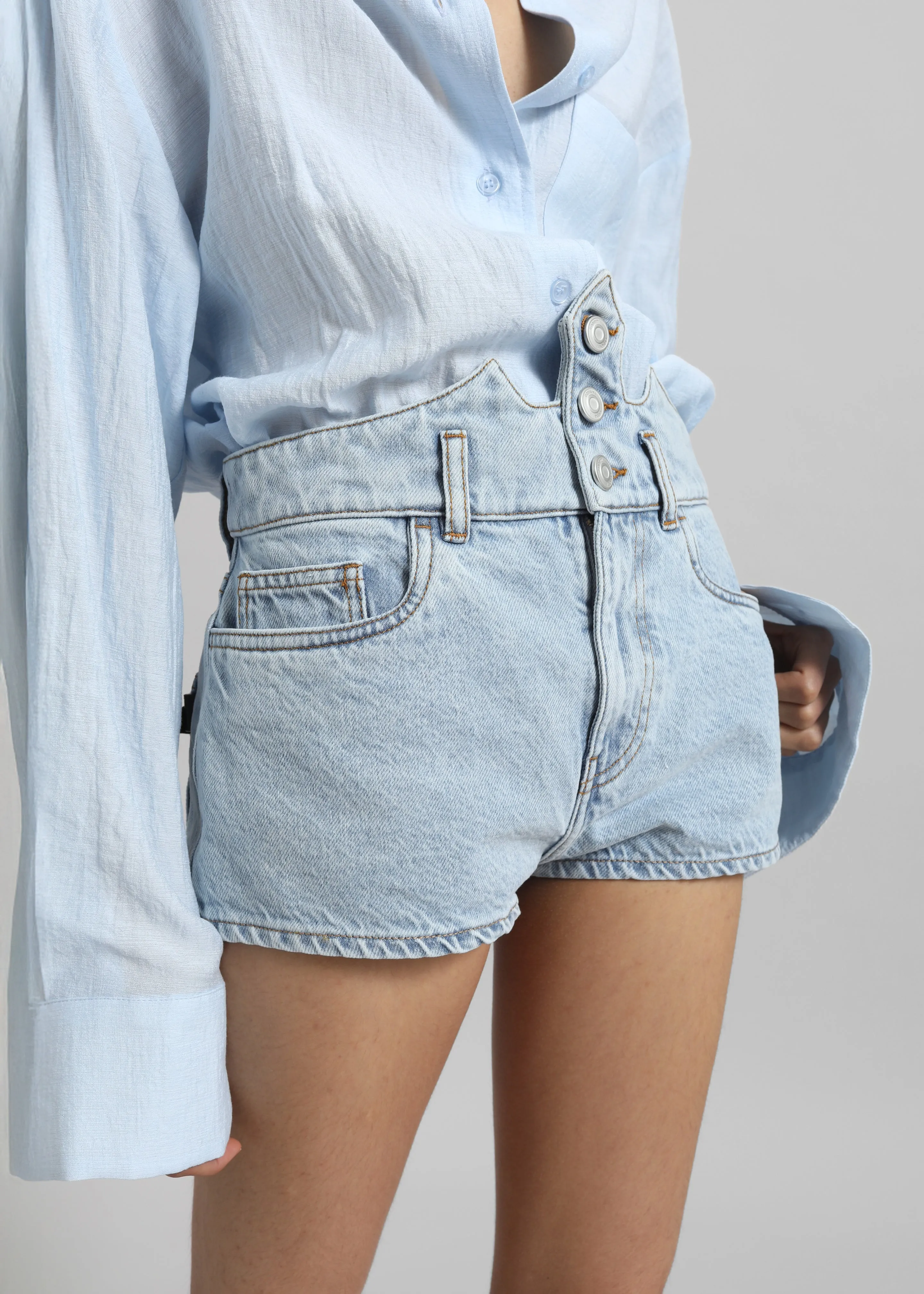 Disney x Coperni Crown Denim Shorts - Blue sold by Frankie Shop product image thumbnail 5