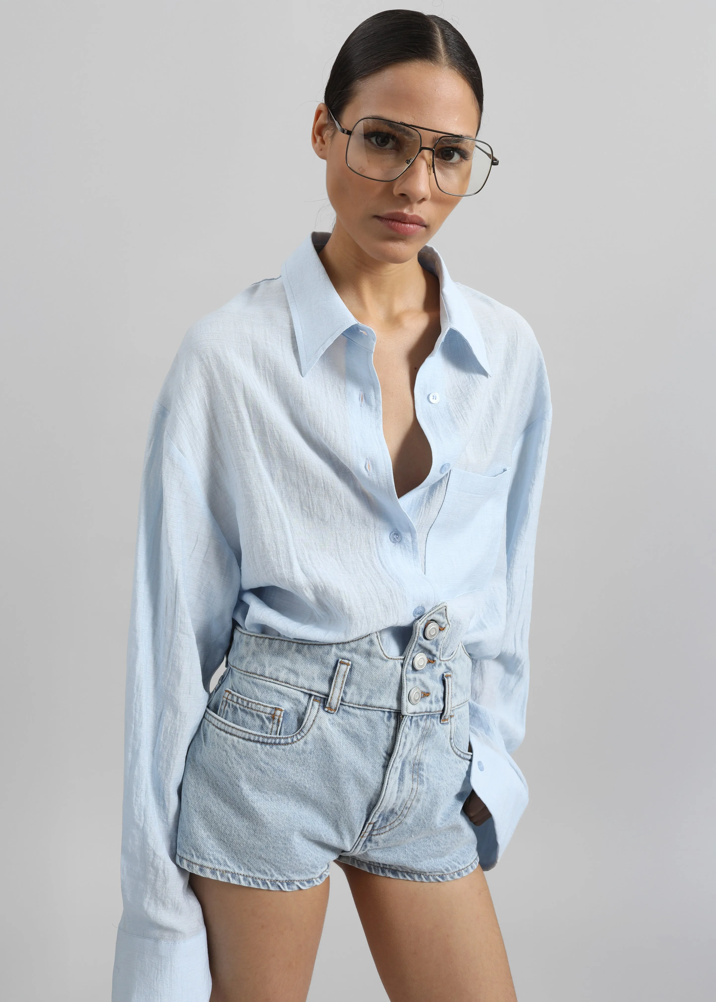 Disney x Coperni Crown Denim Shorts - Blue sold by Frankie Shop product image thumbnail 4