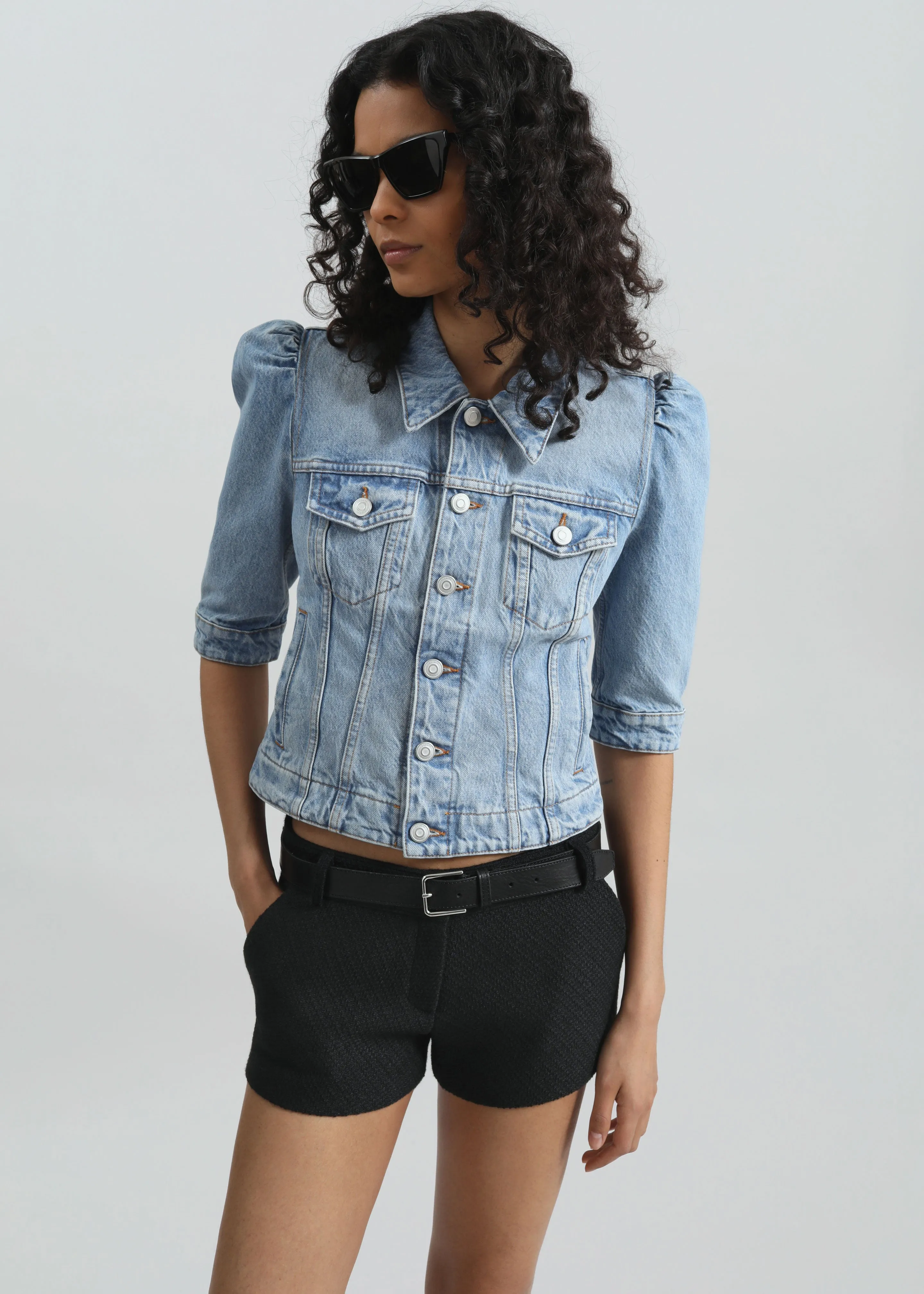 Coperni Slim-Fit Cropped Denim Jacket - Blue sold by Frankie Shop product image thumbnail 2