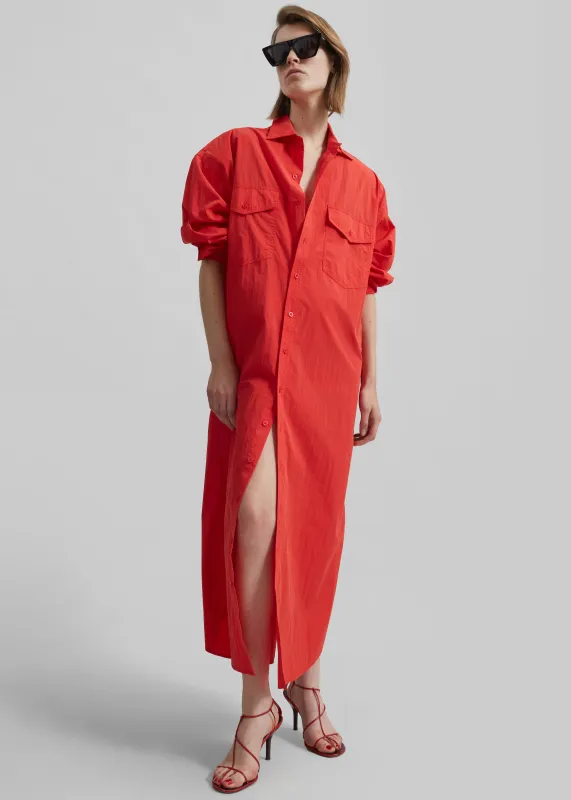 Calren Shirt Dress - Red sold by Frankie Shop