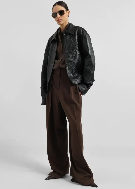 Low Classic Pocket Leather Jacket - Black | Parallel