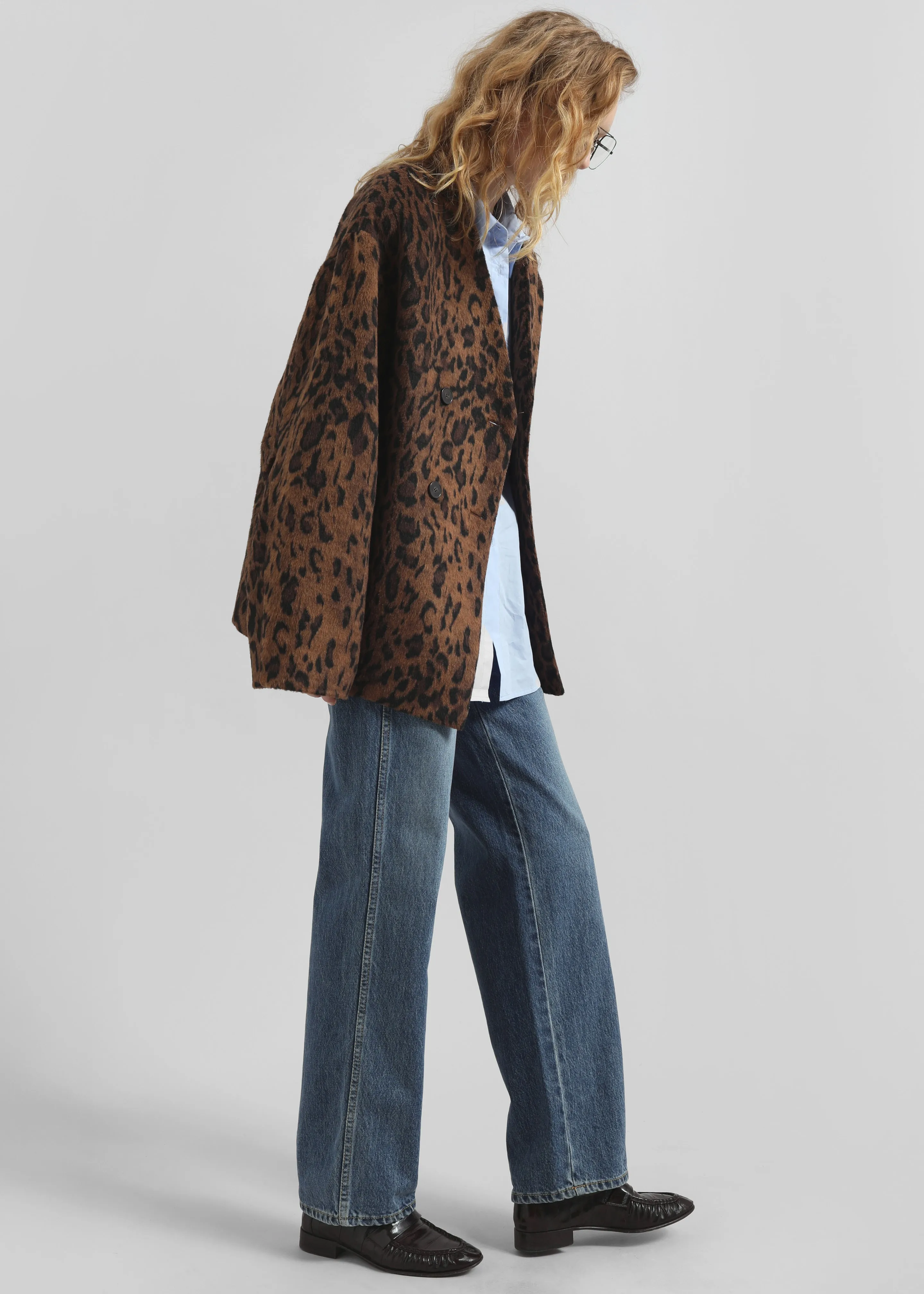 Sopel Leopard Print Collarless Blazer - Brown sold by Frankie Shop product image thumbnail 2