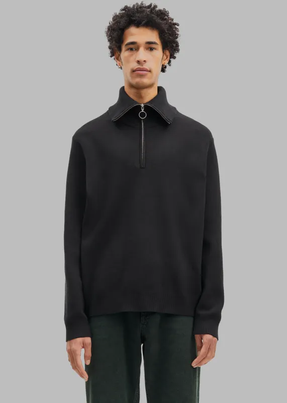 Samsøe Samsøe Ryder Half Zip Sweater - Black sold by Frankie Shop