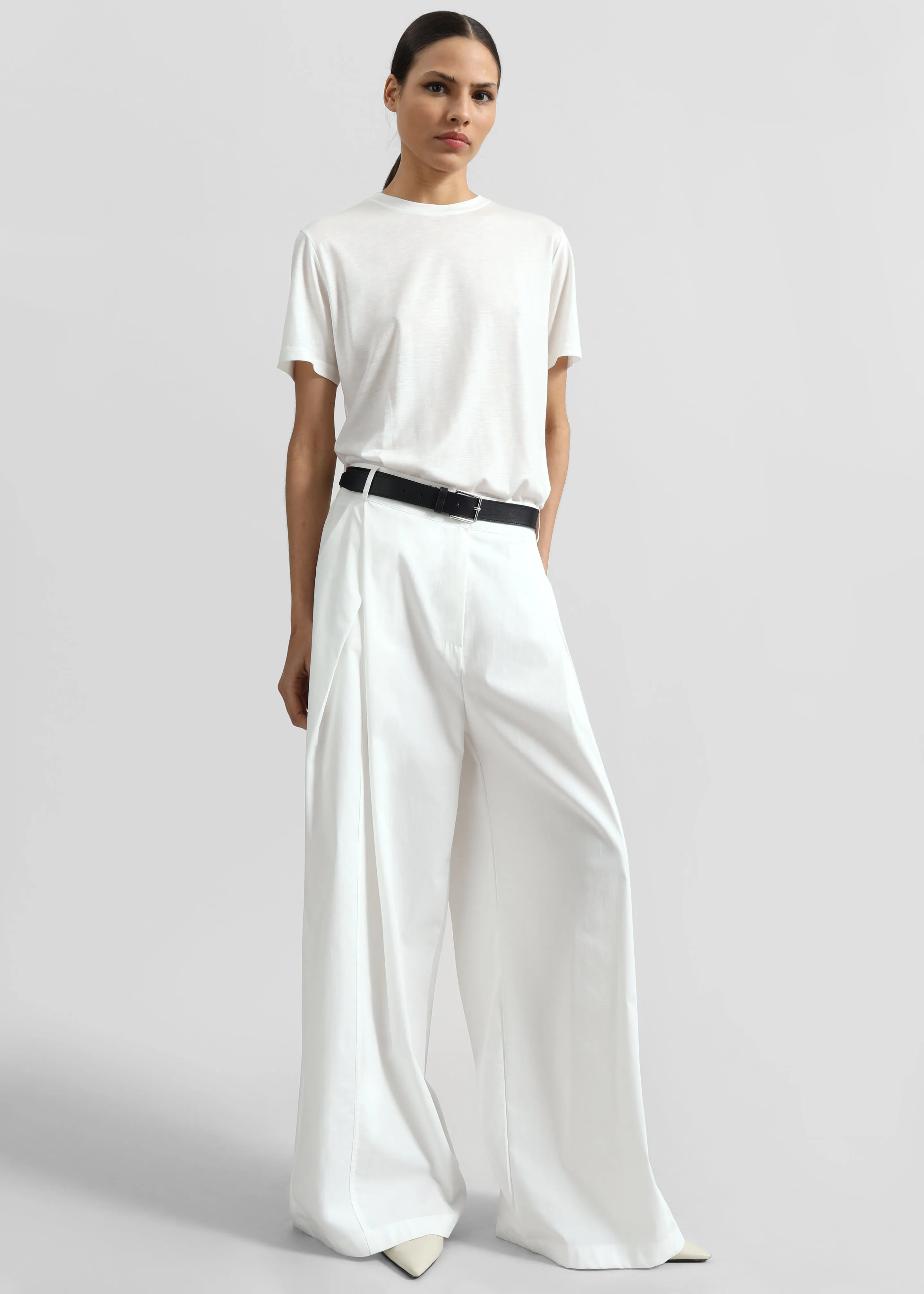 Ballia Pleated Pants - White sold by Frankie Shop