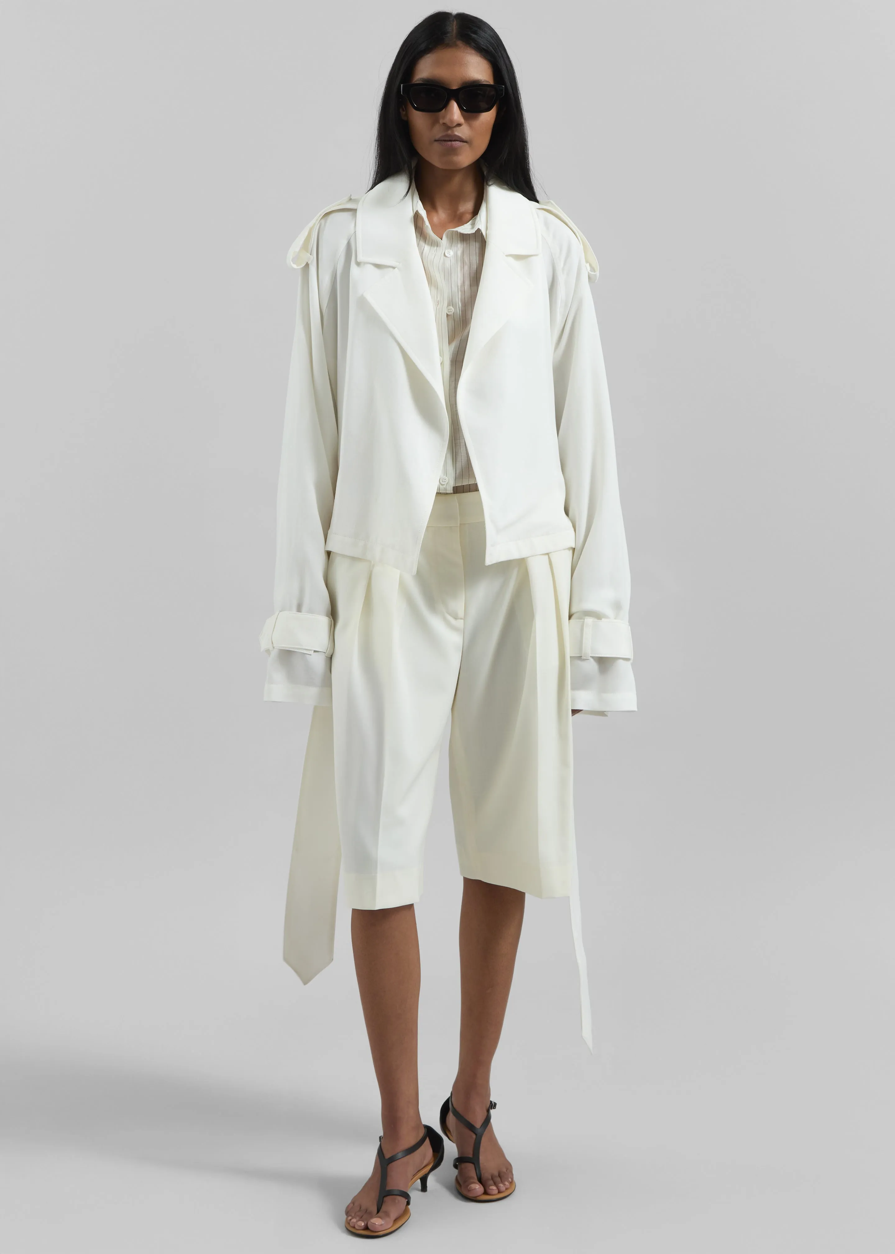 Simona Short Trench - Off White sold by Frankie Shop product image thumbnail 5
