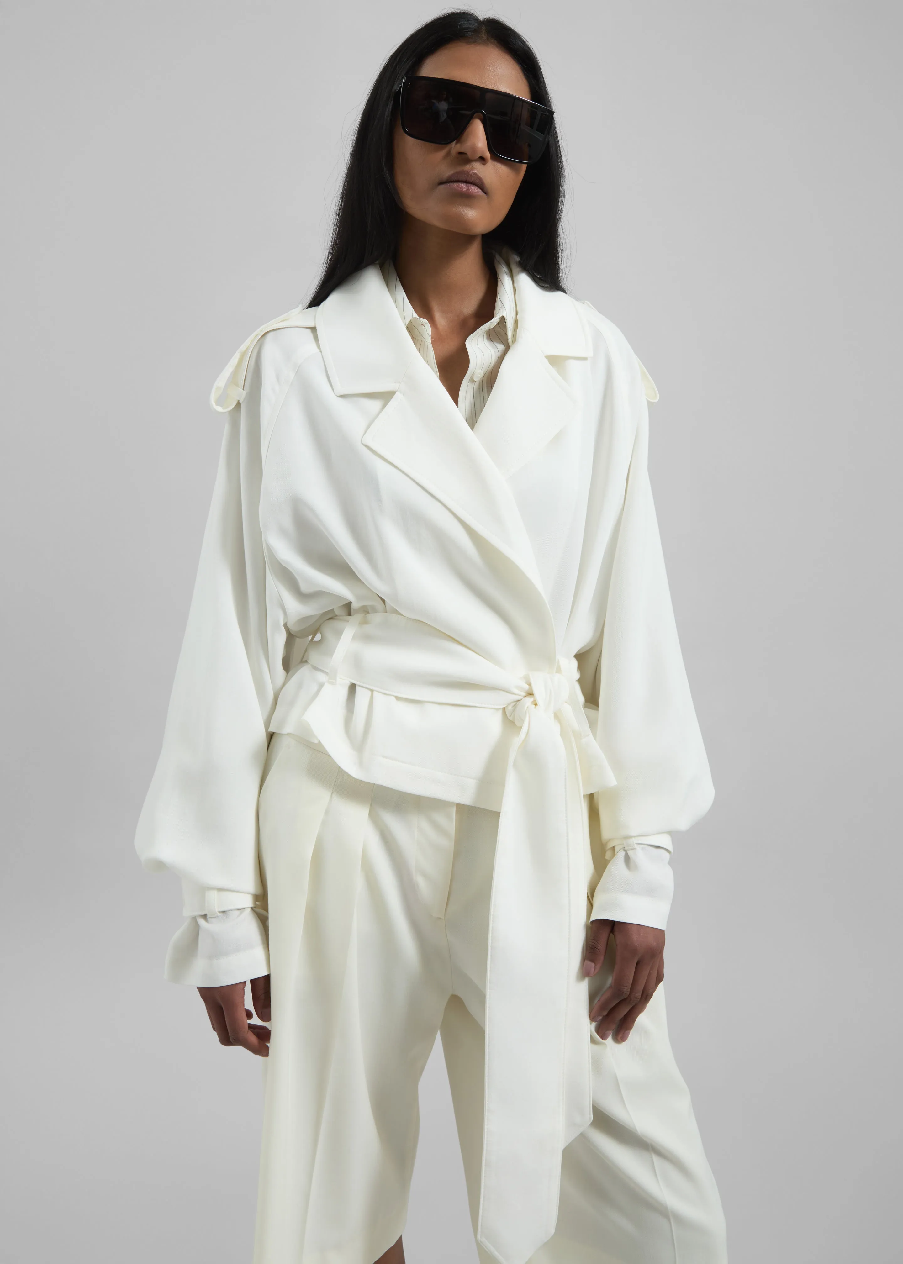 Simona Short Trench - Off White sold by Frankie Shop