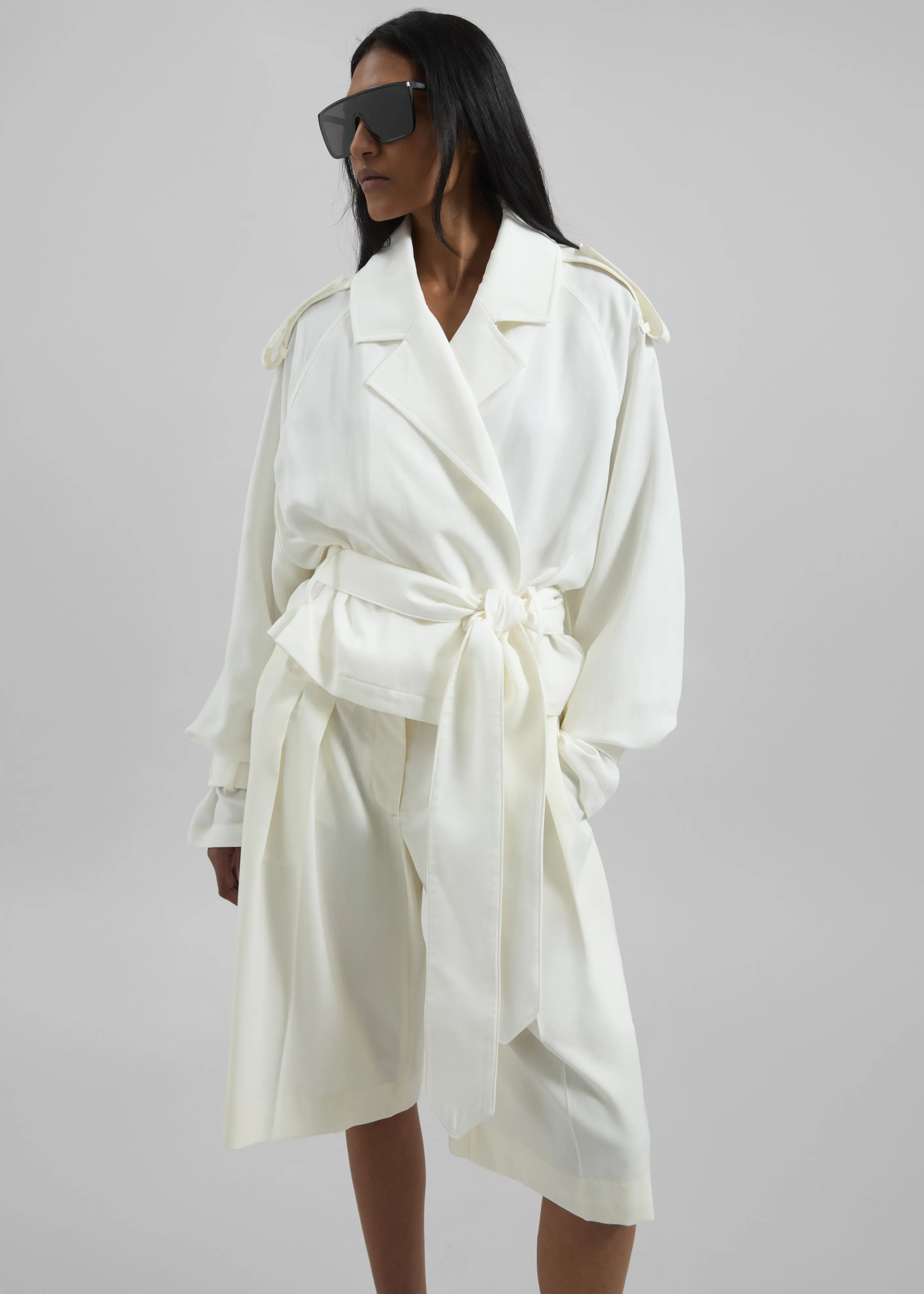 Simona Short Trench - Off White sold by Frankie Shop product image thumbnail 4