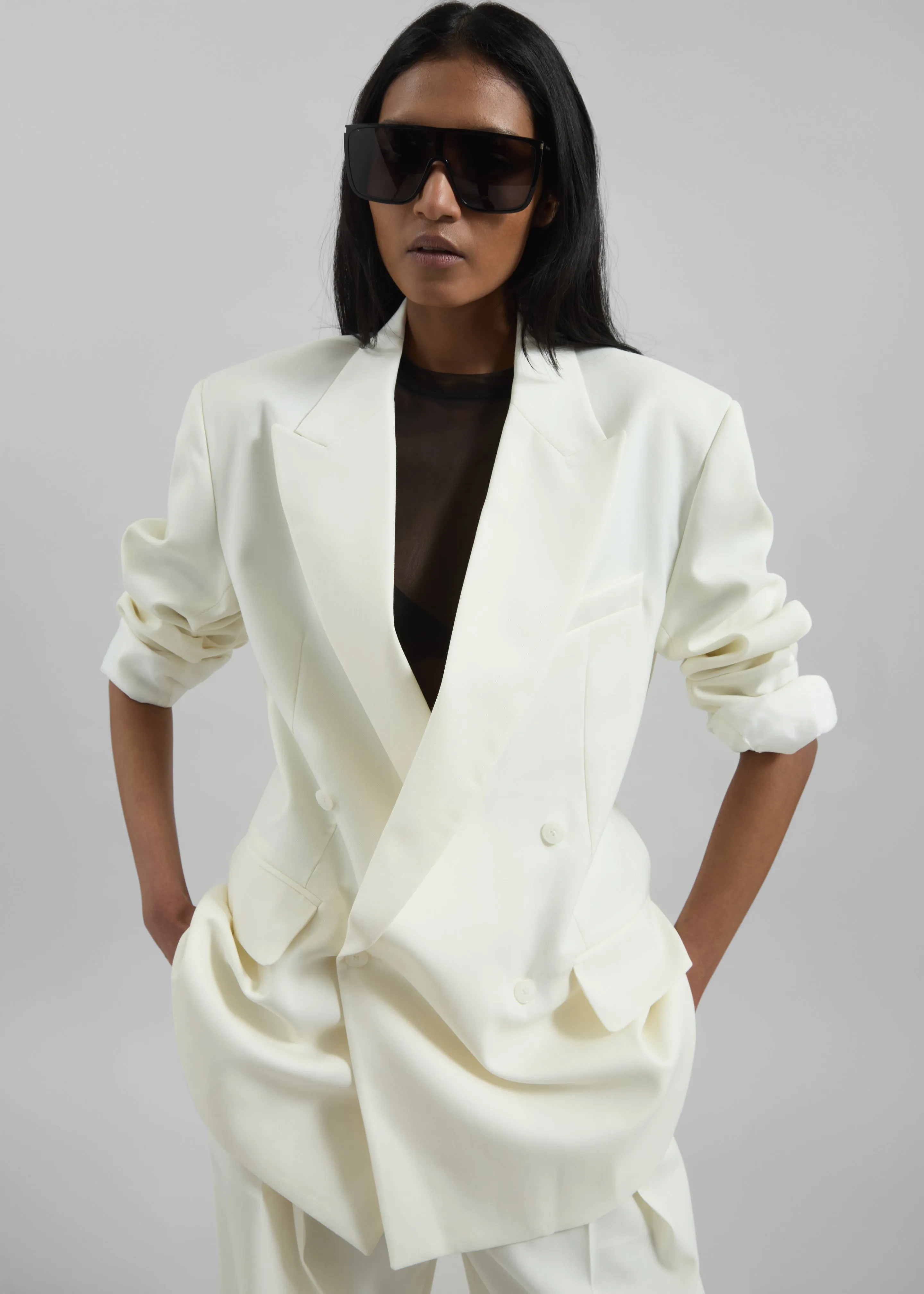 Newark Double Breasted Blazer - Off White sold by Frankie Shop product image thumbnail 3
