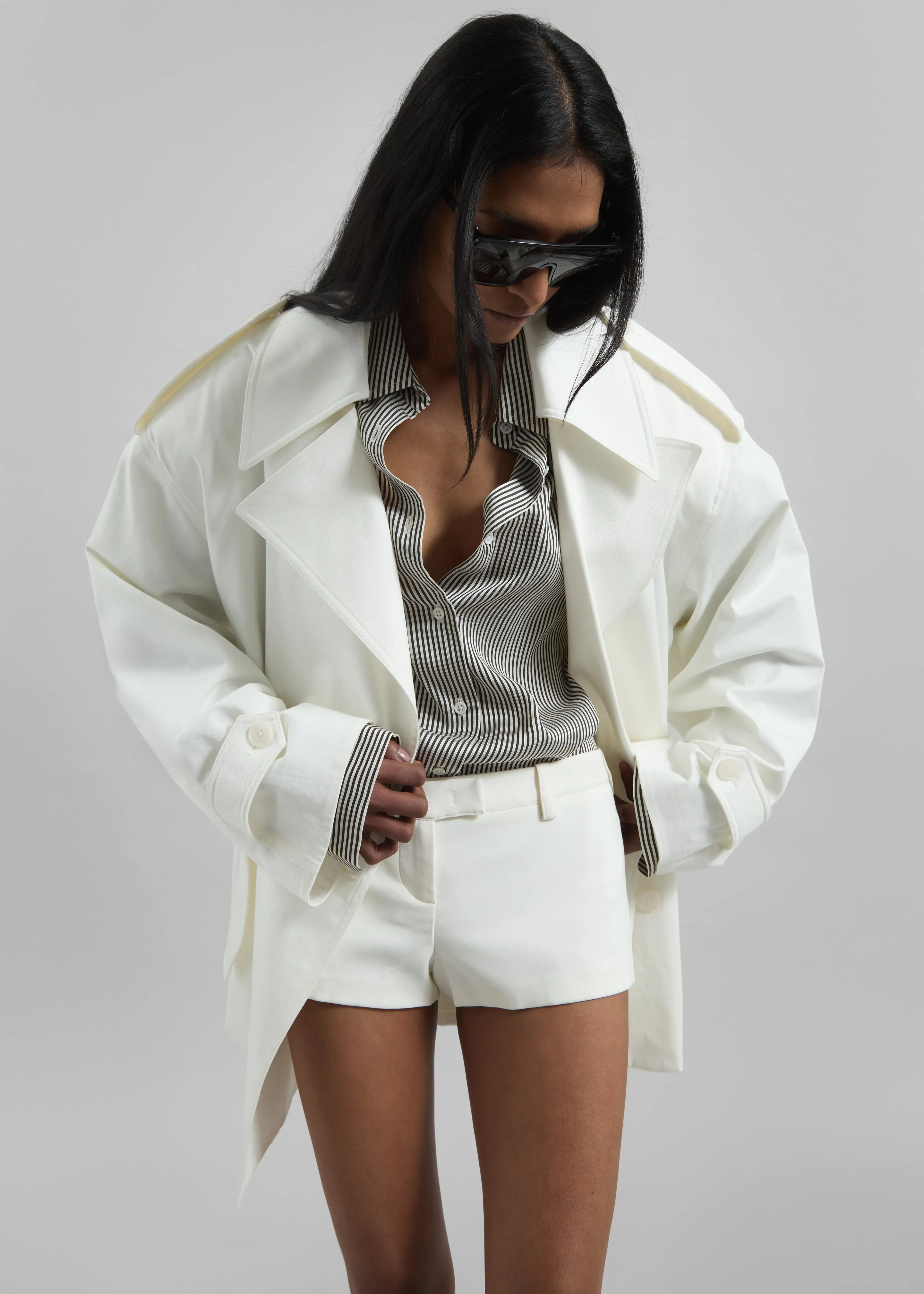 Zurich Oversized Short Trench - Off White sold by Frankie Shop product image thumbnail 3