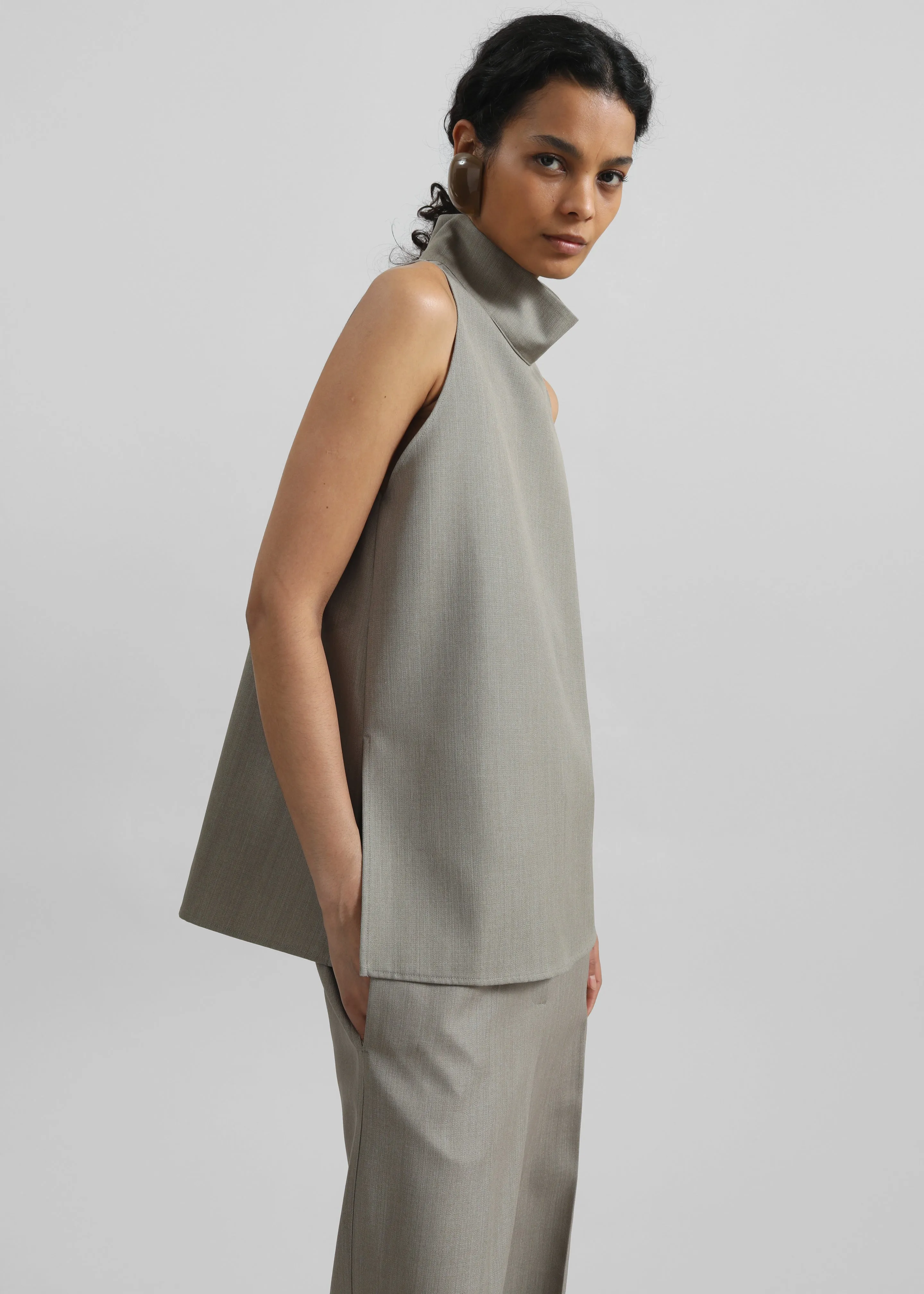 Salcott Mock Neck Top - Taupe sold by Frankie Shop product image thumbnail 4