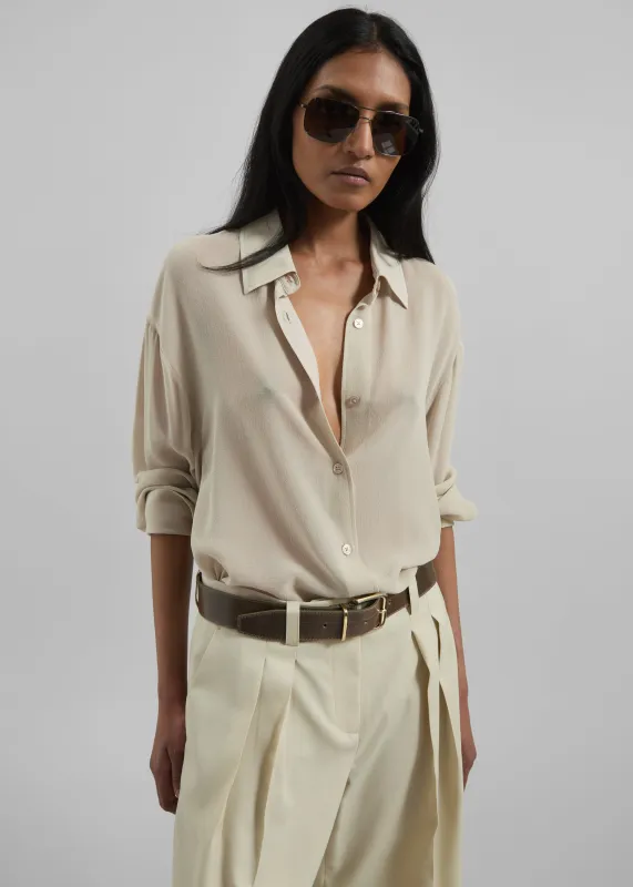 Peri Georgette Shirt - Cement sold by Frankie Shop