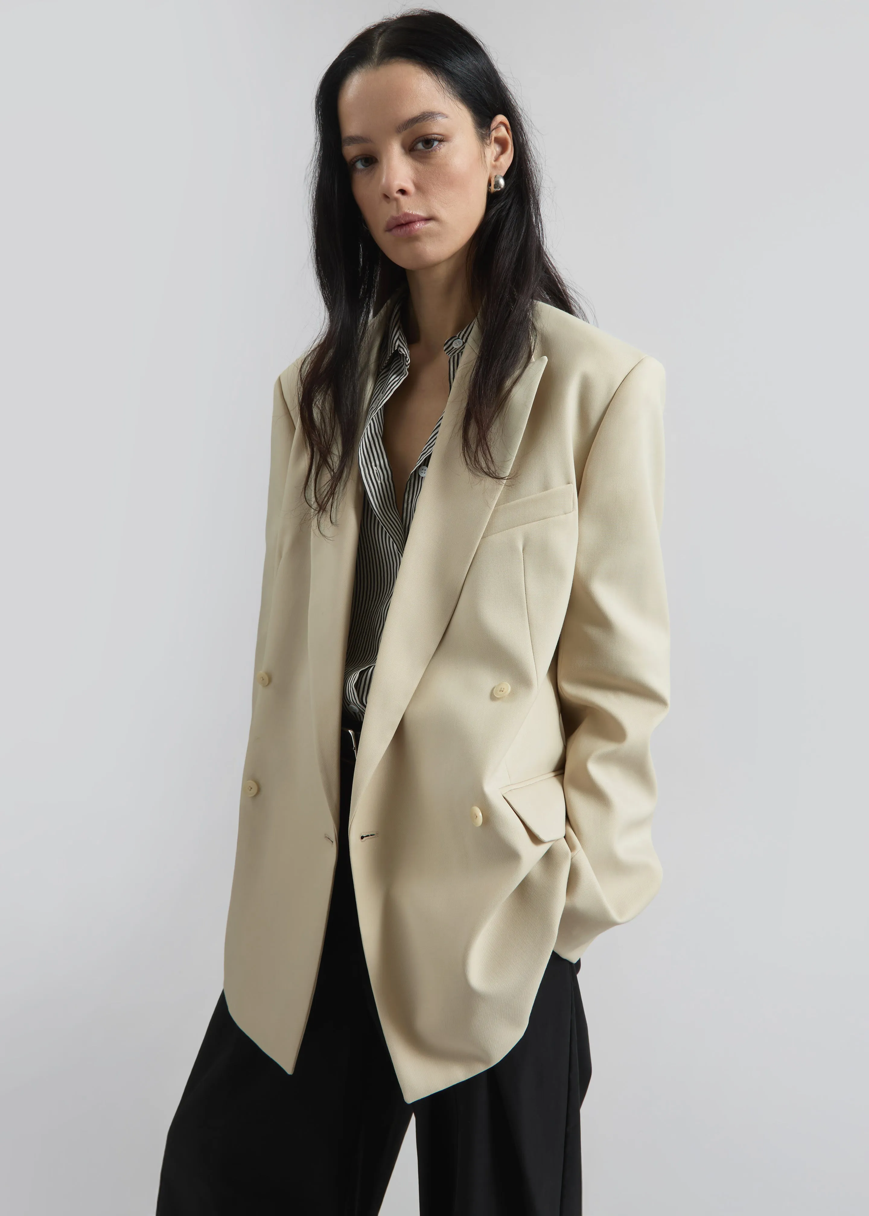 Newark Double Breasted Blazer - Cement sold by Frankie Shop product image thumbnail 5