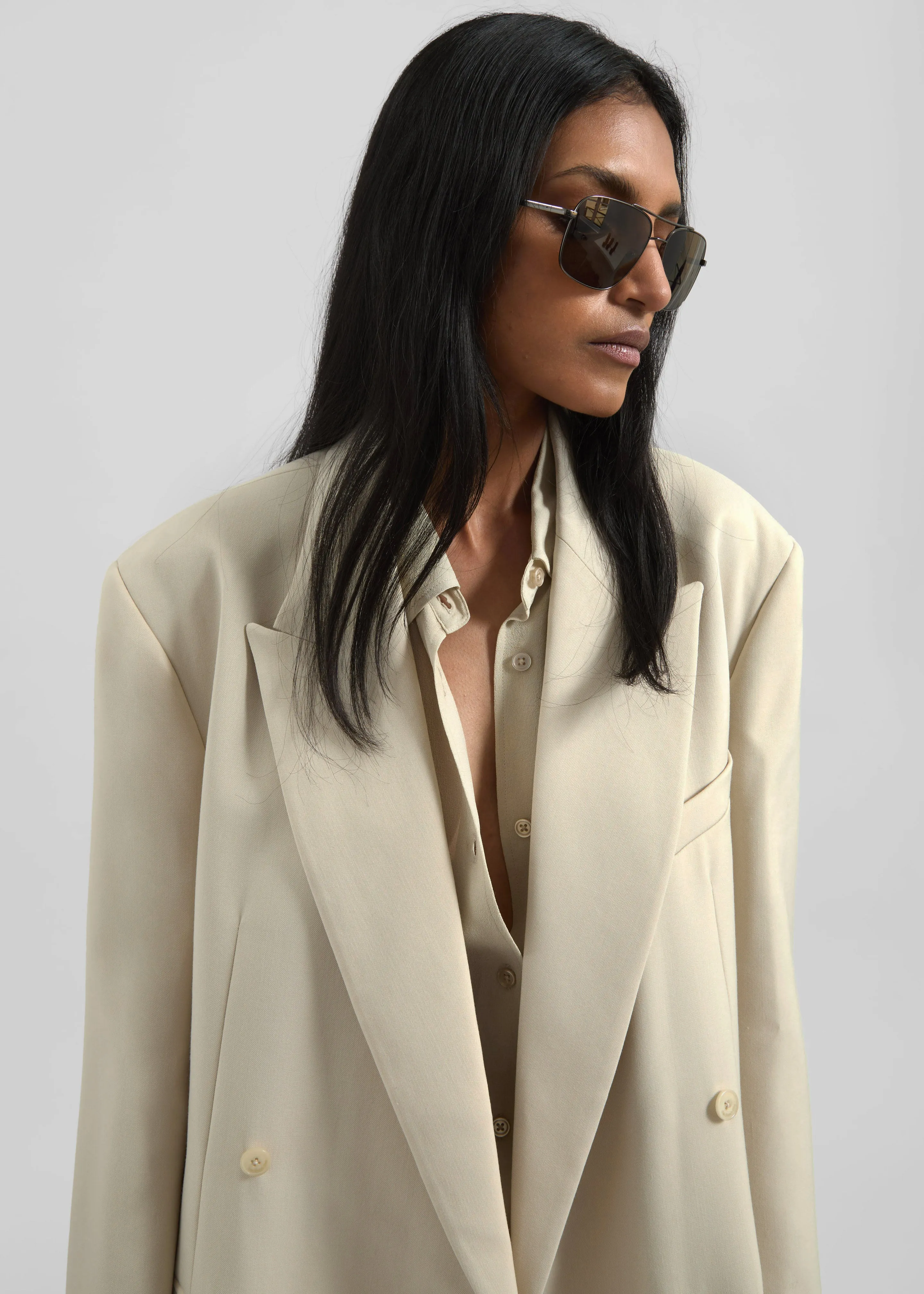 Newark Double Breasted Blazer - Cement sold by Frankie Shop product image thumbnail 4