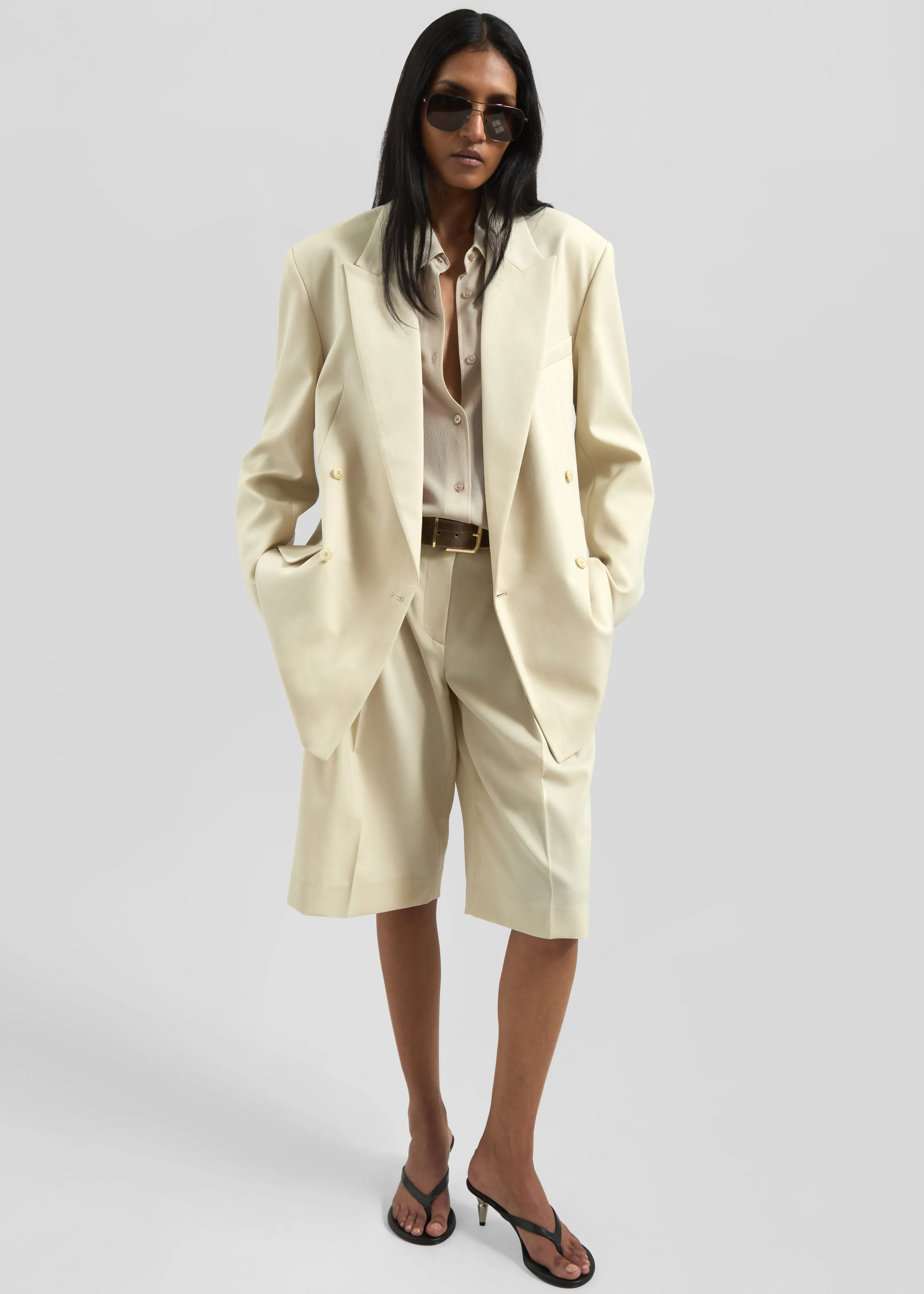 Newark Double Breasted Blazer - Cement sold by Frankie Shop product image thumbnail 3