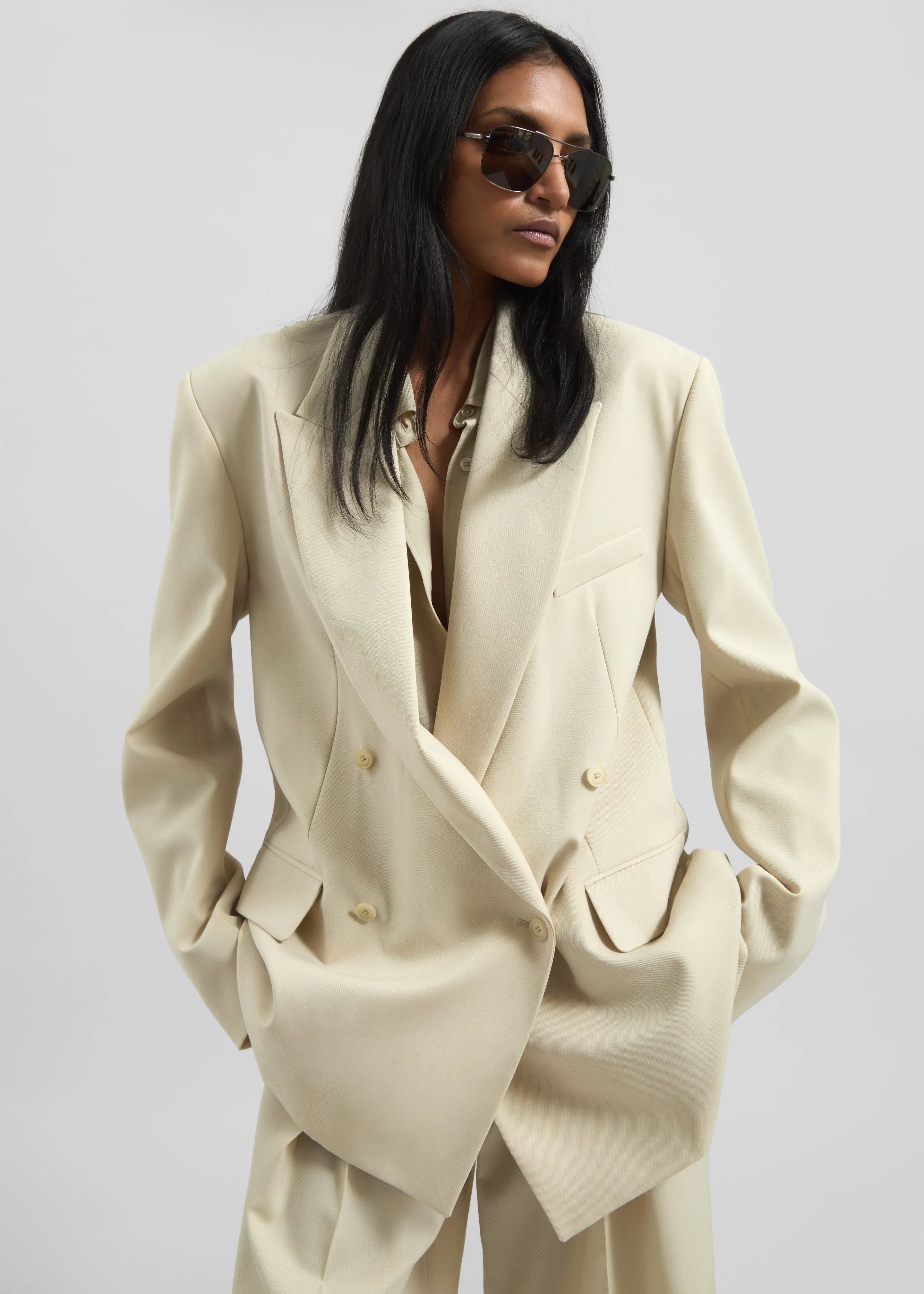 Newark Double Breasted Blazer - Cement sold by Frankie Shop product image thumbnail 2