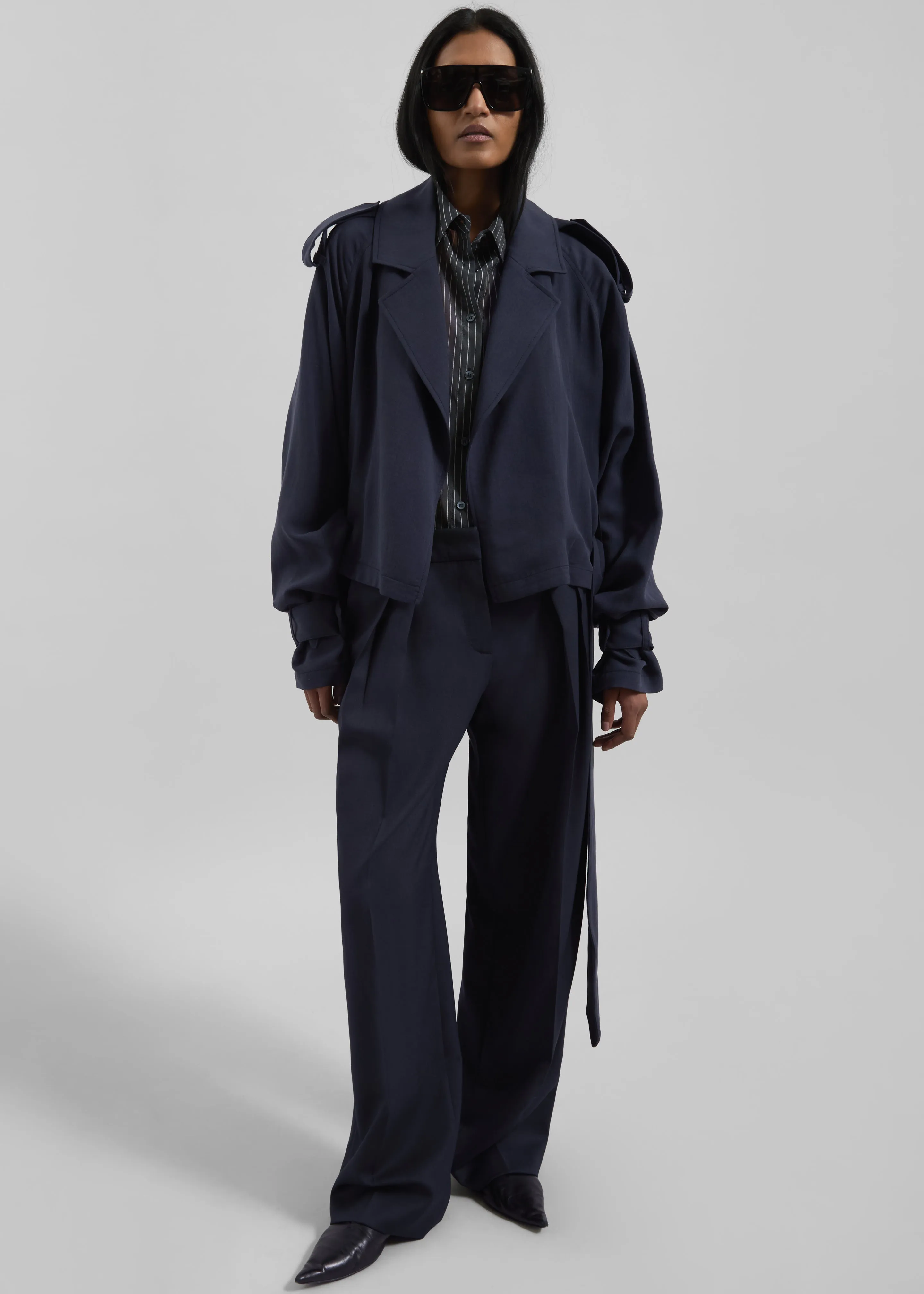 Daytona Pleated Trousers - Navy sold by Frankie Shop product image thumbnail 5