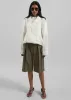 Bilbao Pleated Bermuda Shorts - Khaki sold by Frankie Shop