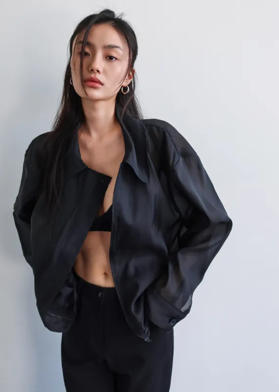 Soller Sheer Jacket - Black sold by Frankie Shop