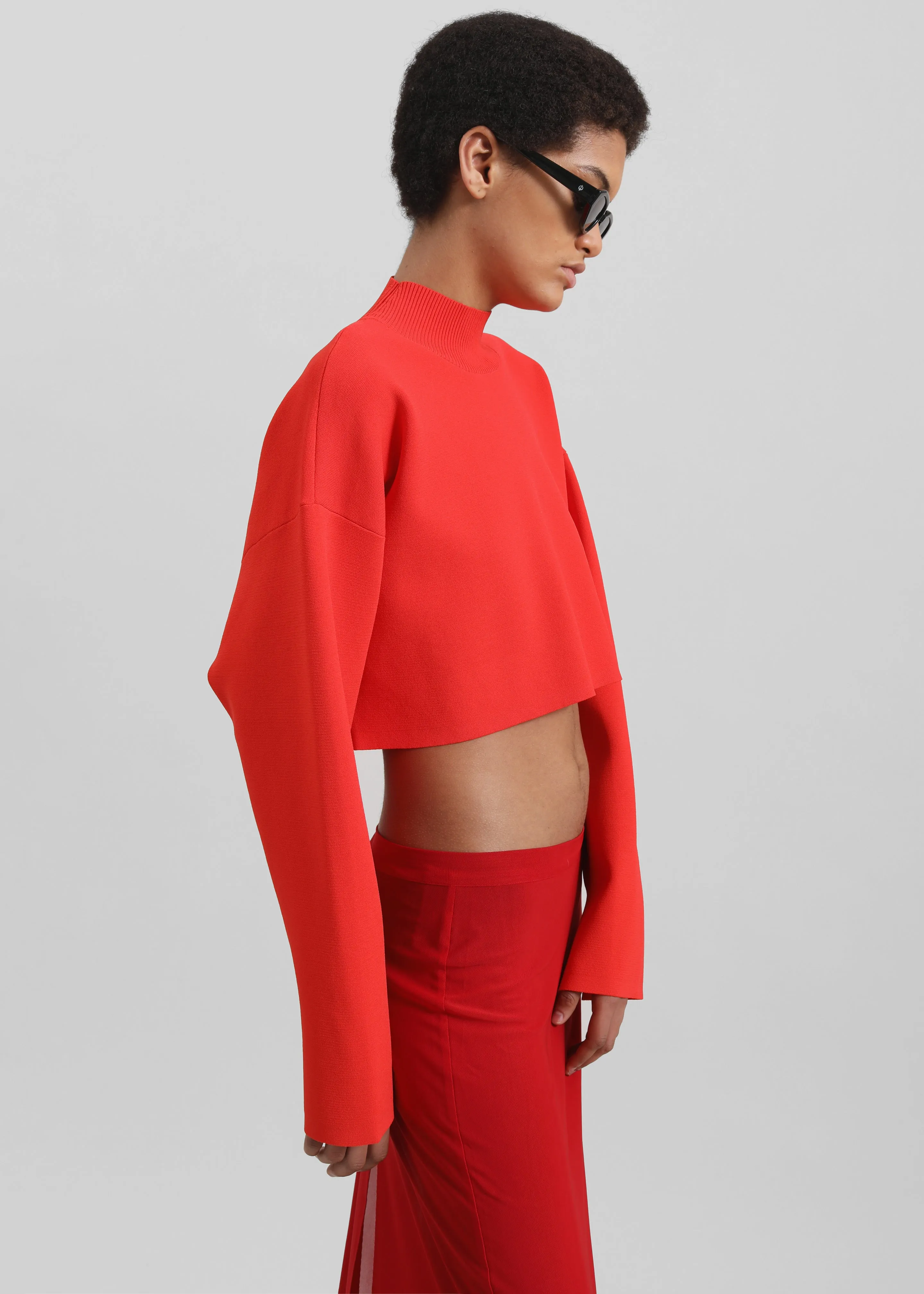 3.1 Phillip Lim Compact Rib Cropped Turtleneck - Poppy sold by Frankie Shop product image thumbnail 3