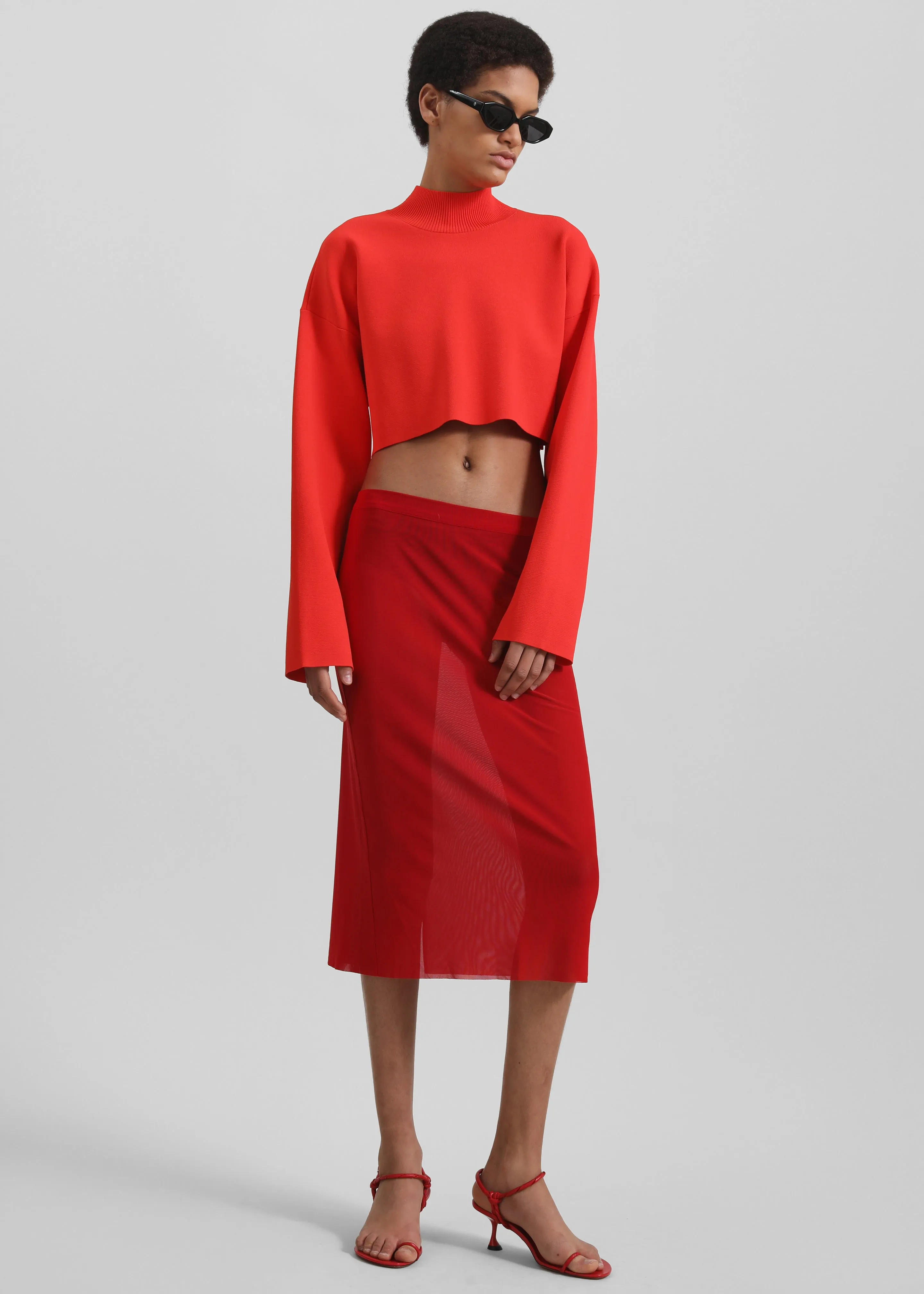 3.1 Phillip Lim Compact Rib Cropped Turtleneck - Poppy sold by Frankie Shop product image thumbnail 5