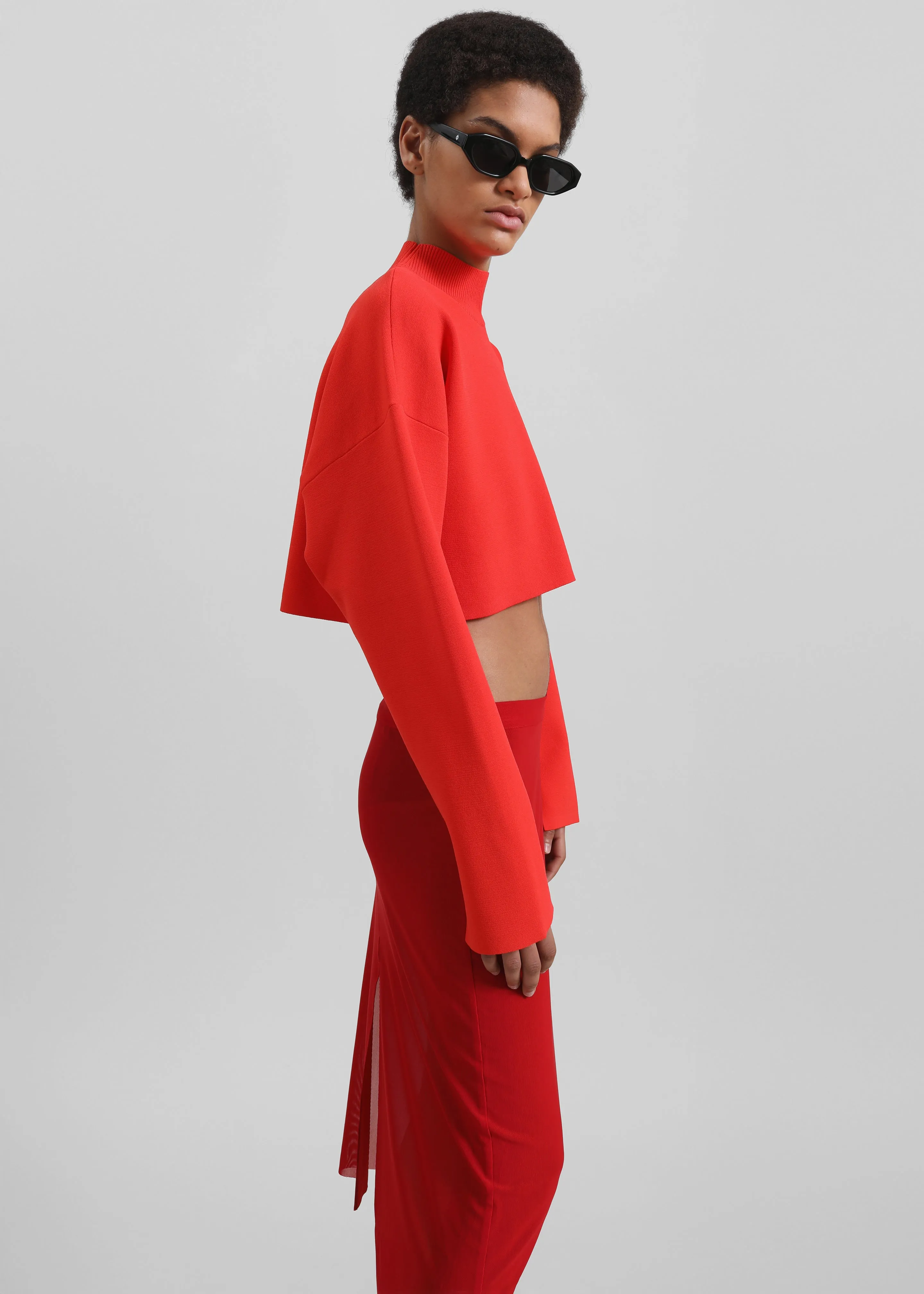 3.1 Phillip Lim Compact Rib Cropped Turtleneck - Poppy sold by Frankie Shop