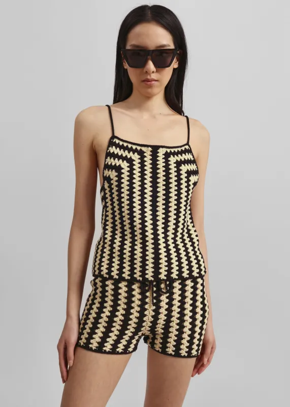 By Malene Birger Doria Crochet Top - Black/White made by By Malene Birger