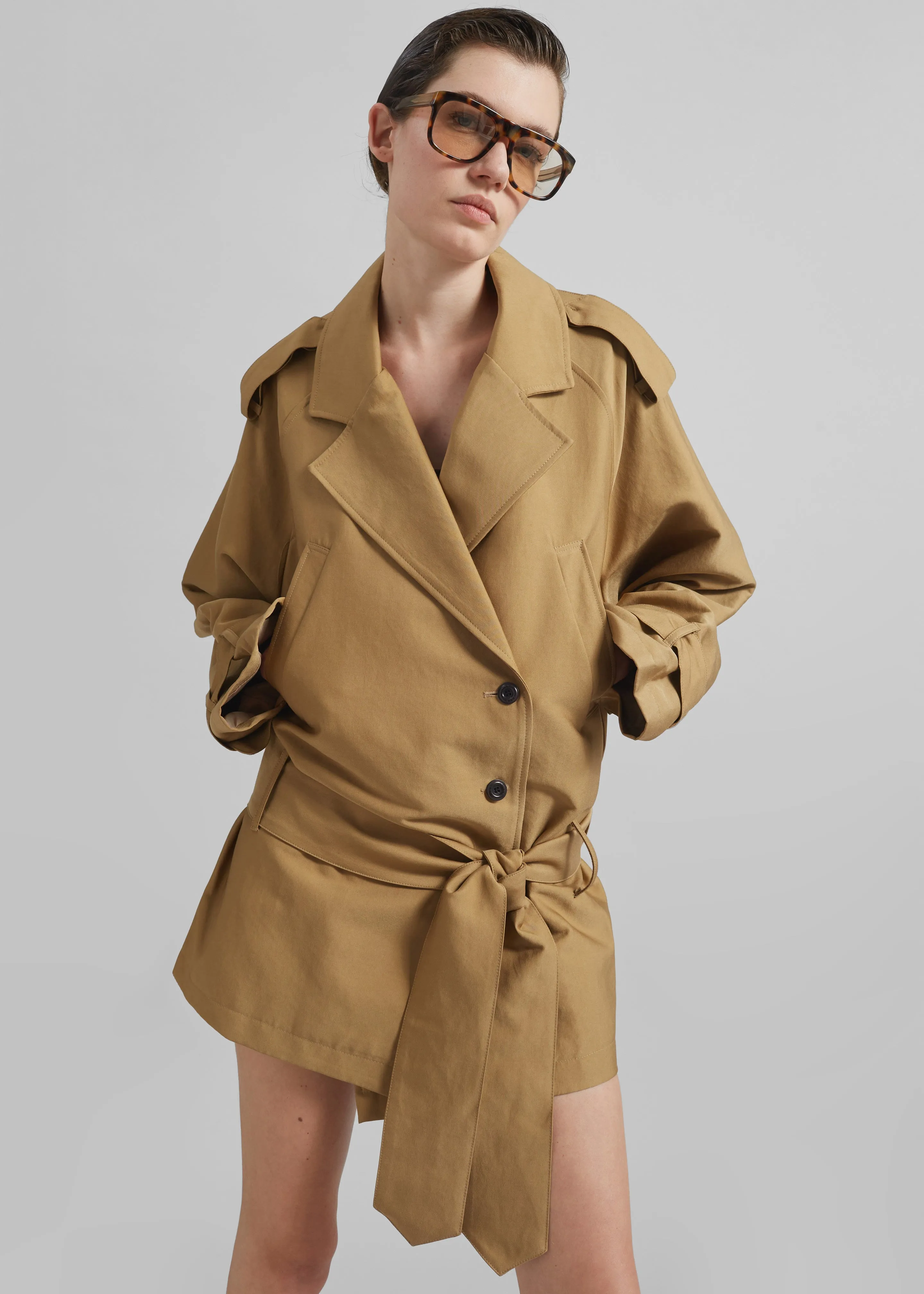 Emsbury Short Trench - Beige sold by Frankie Shop