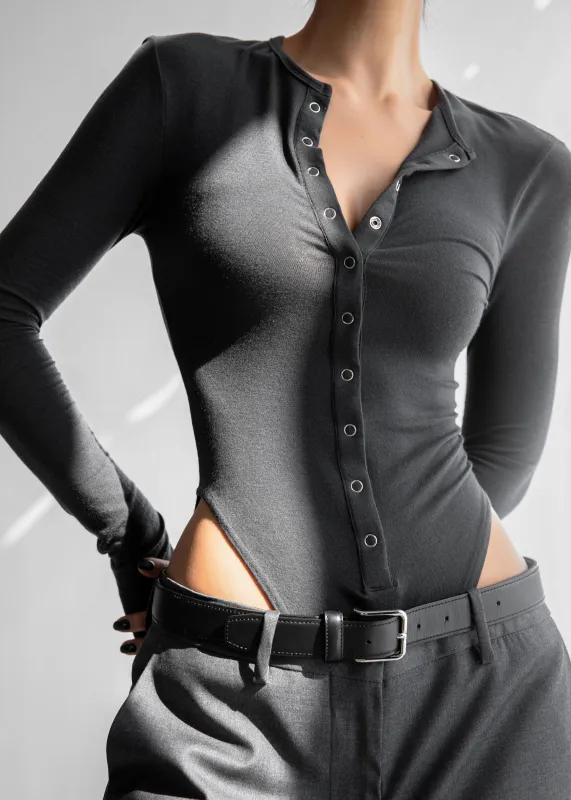 Zadie Bodysuit - Charcoal sold by Frankie Shop