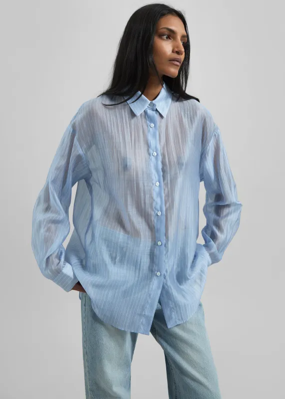 Kesin Open Back Shirt - Blue/White Stripe sold by Frankie Shop