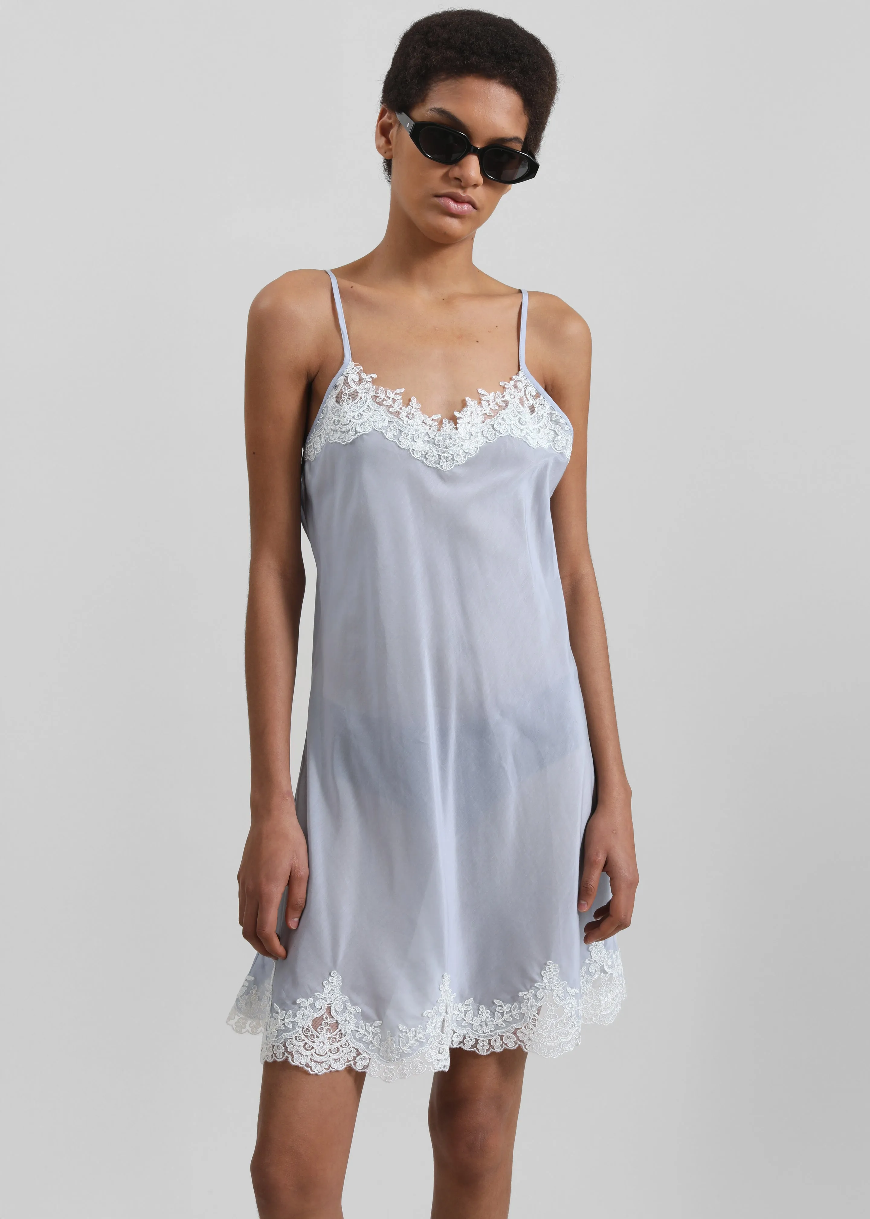 Matin Lace Trimmed Silk Slip - Lavender sold by Frankie Shop product image thumbnail 4