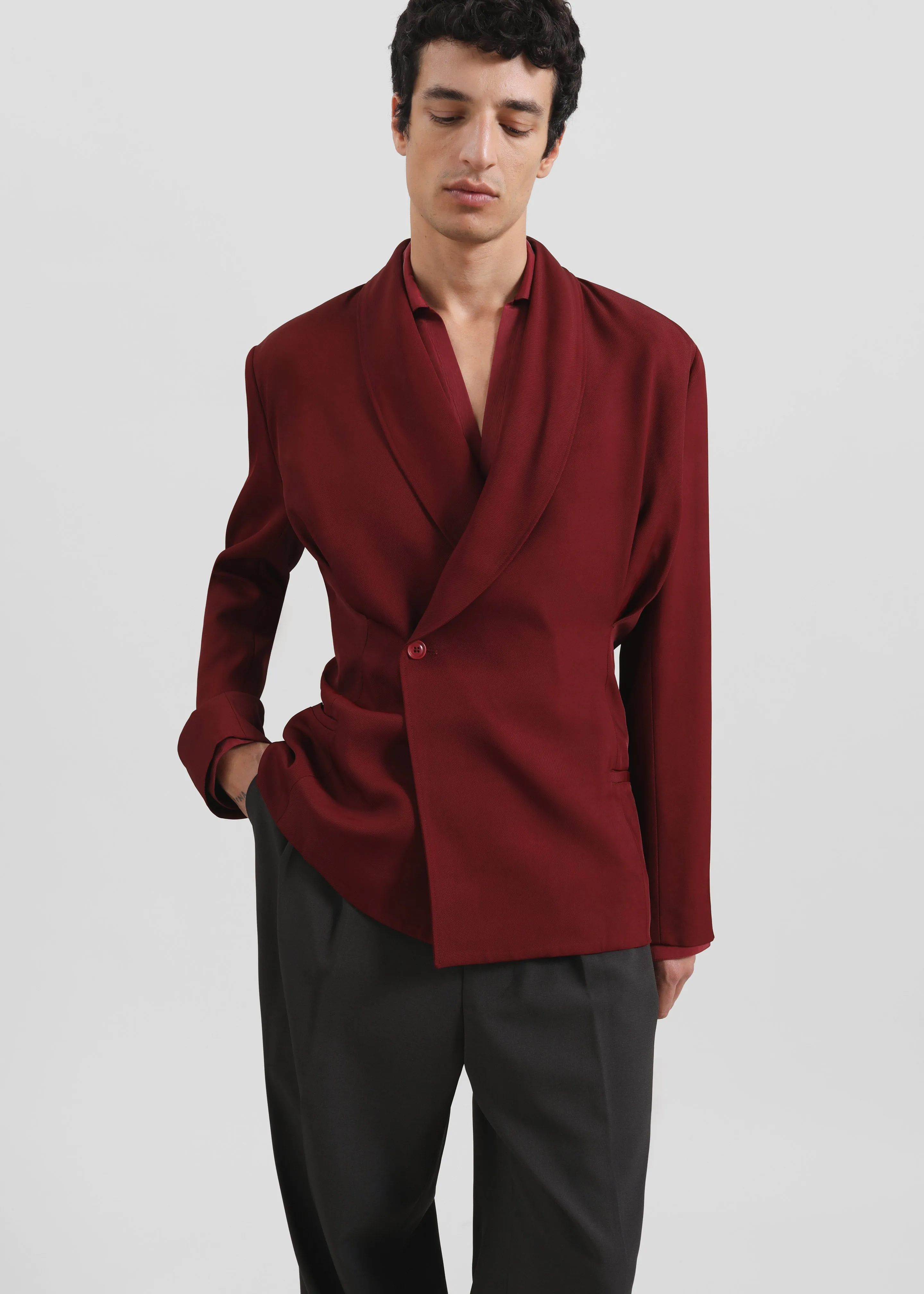 Louis Gabriel Nouchi Double Breasted Jacket - Red Black sold by Frankie Shop product image thumbnail 4
