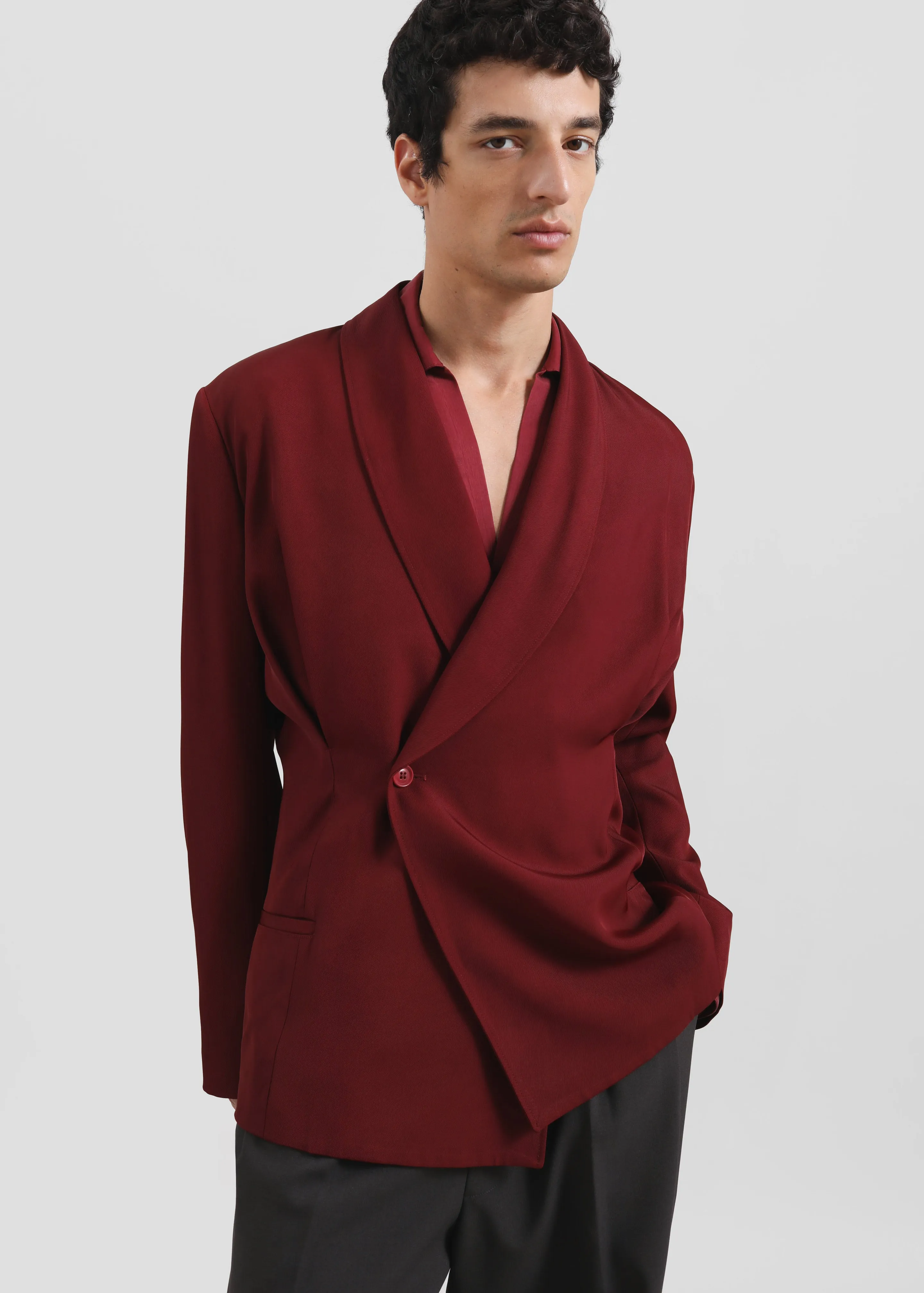 Louis Gabriel Nouchi Double Breasted Jacket - Red Black sold by Frankie Shop